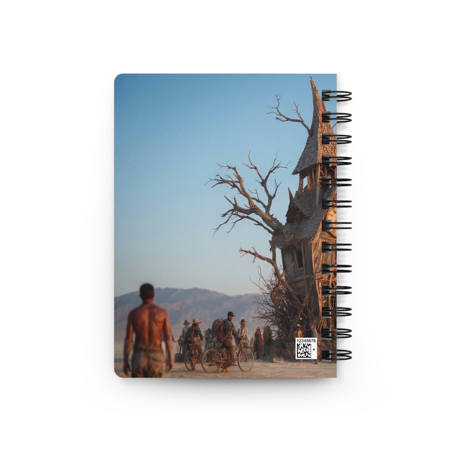 Clock Tower in the Desert Spiral Bound Journal – Where Time Stands Still in Dusty Twilight