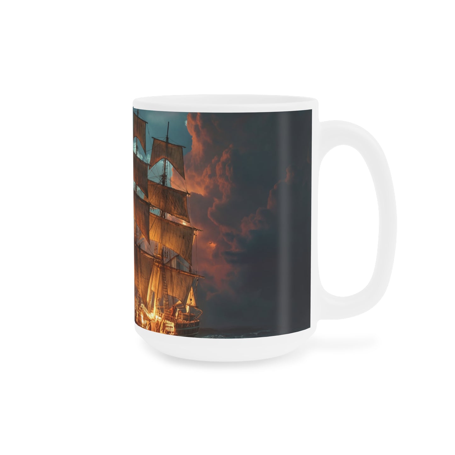 Starlit Galleon Ceramic Mugs (11oz\15oz\20oz) – Voyage Beneath the Celestial Canopy