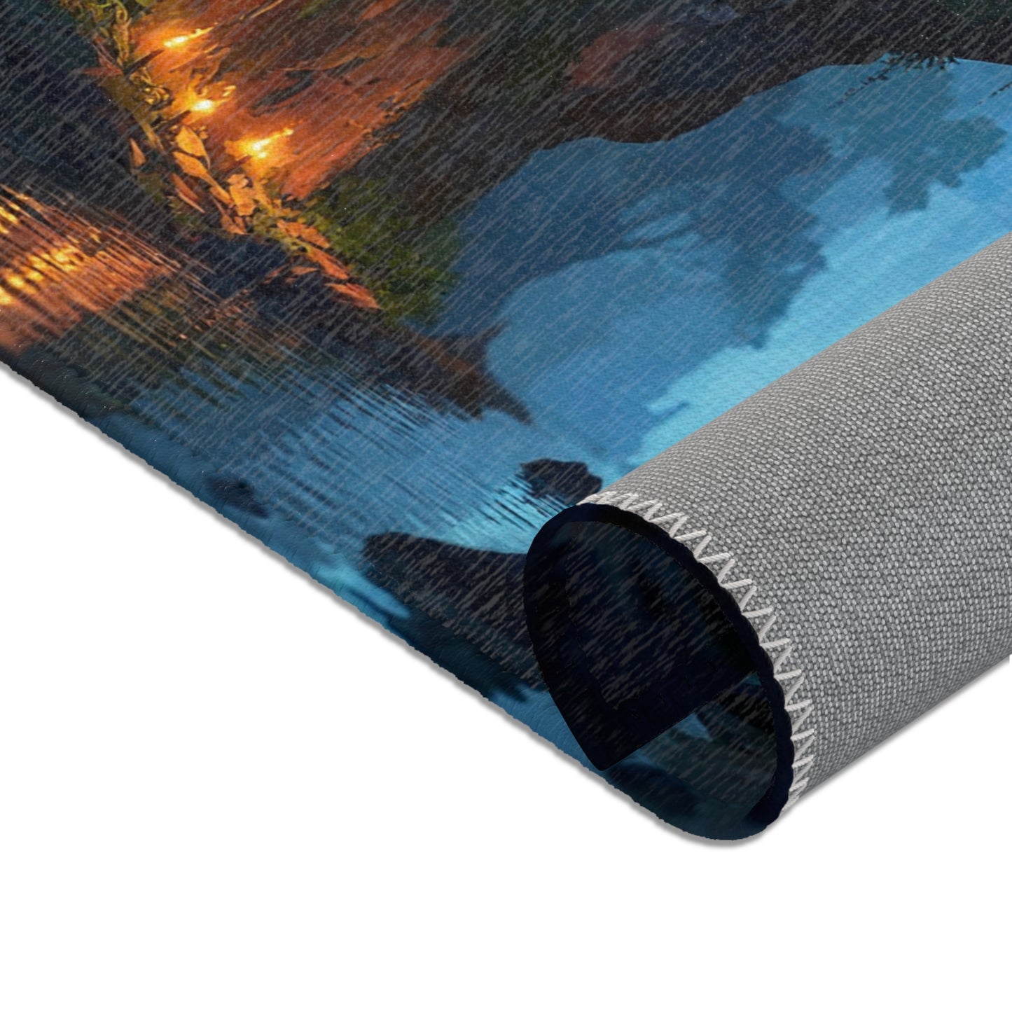 Whispering Falls Treehouse Rug – Twilight Canopy Sanctuary