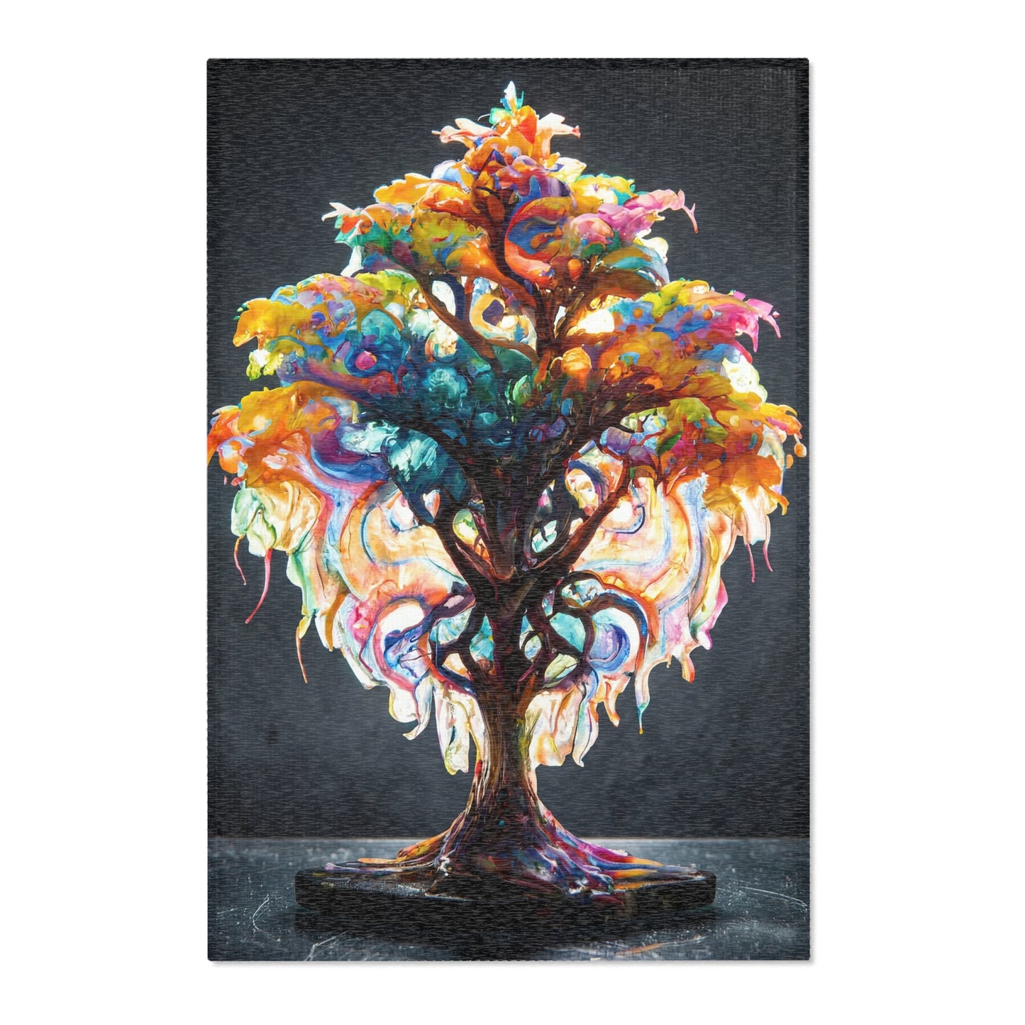Chromatic Tree of Life Area Rug – Vivid Palette Dreamscape