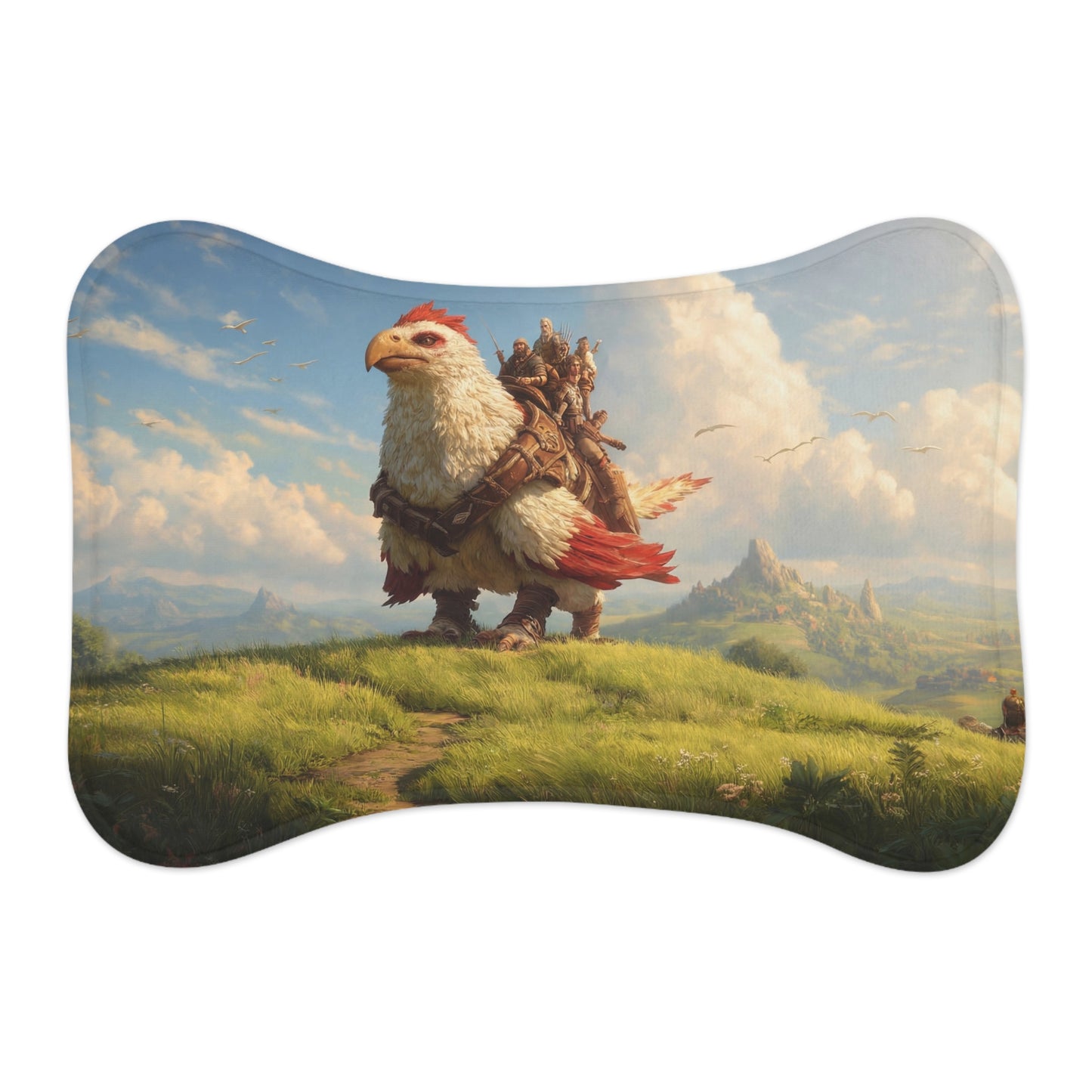 Skyward Eagle Rider Pet Feeding Mats – Sunlit Summit Adventure