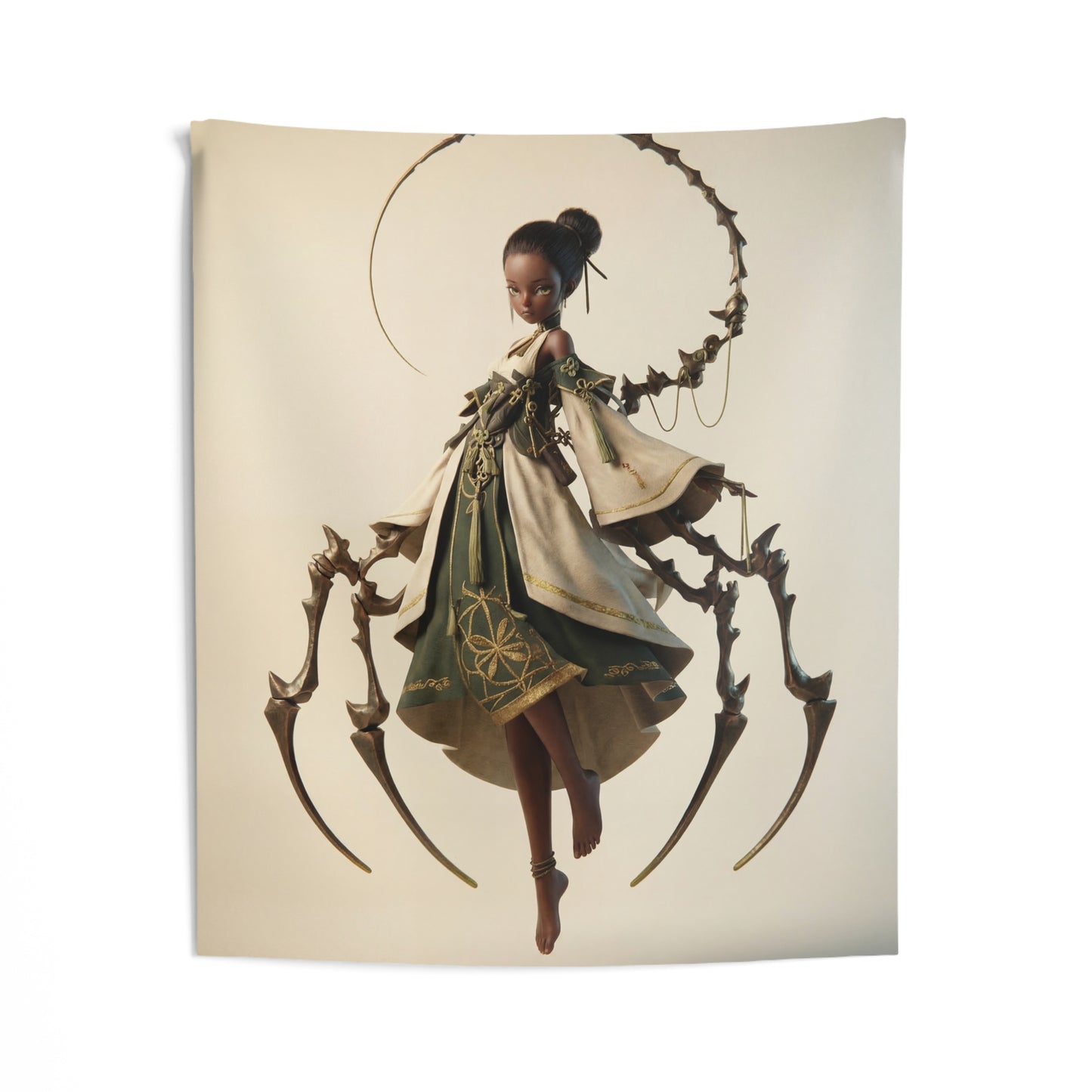Serene Spider Sentinel Indoor Wall Tapestries – Whispers of the Iron Weave