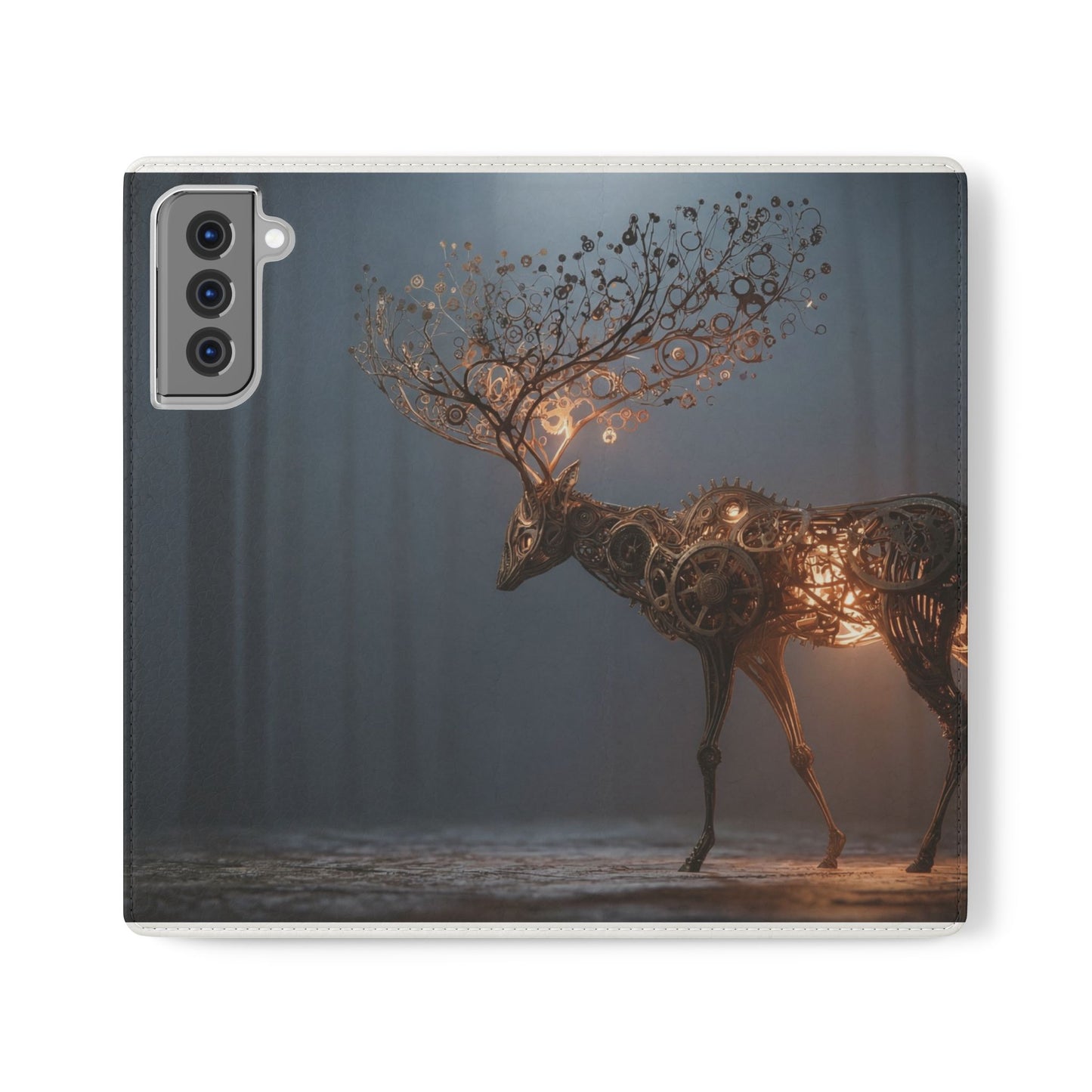 Mechanical Deer Flip Cases – Gears and Twilight Forest Guardian