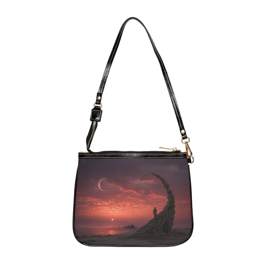 Solstice Staircase Small Shoulder Bag – Crimson Sky Guardian