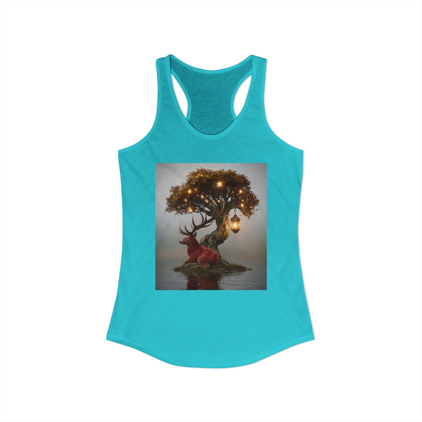 Starlight Stag Women's Ideal Racerback Tank – Misty Grove Guardian Print