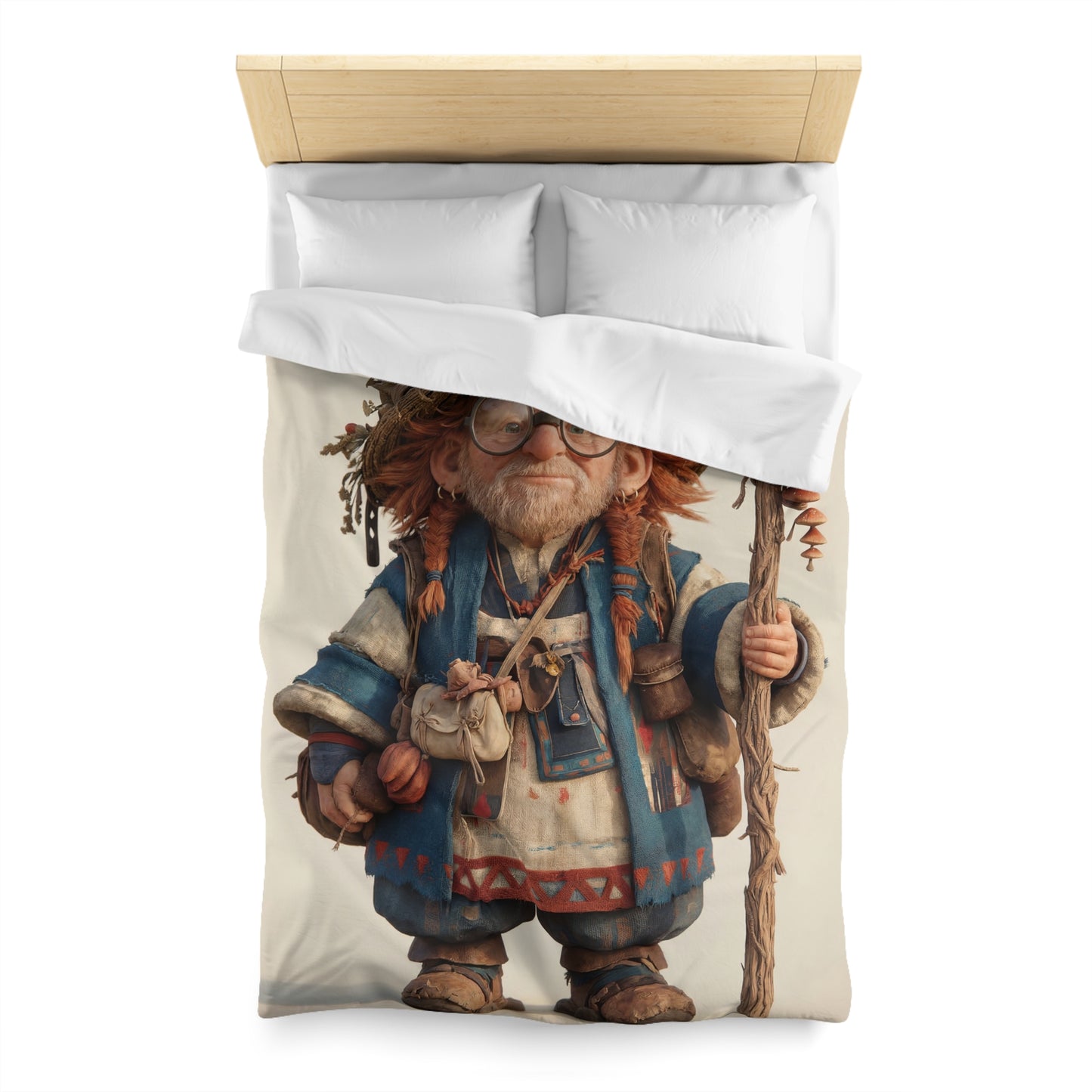 Mosswood Wanderer Microfiber Duvet Cover – Whimsical Herbalist’s Journey