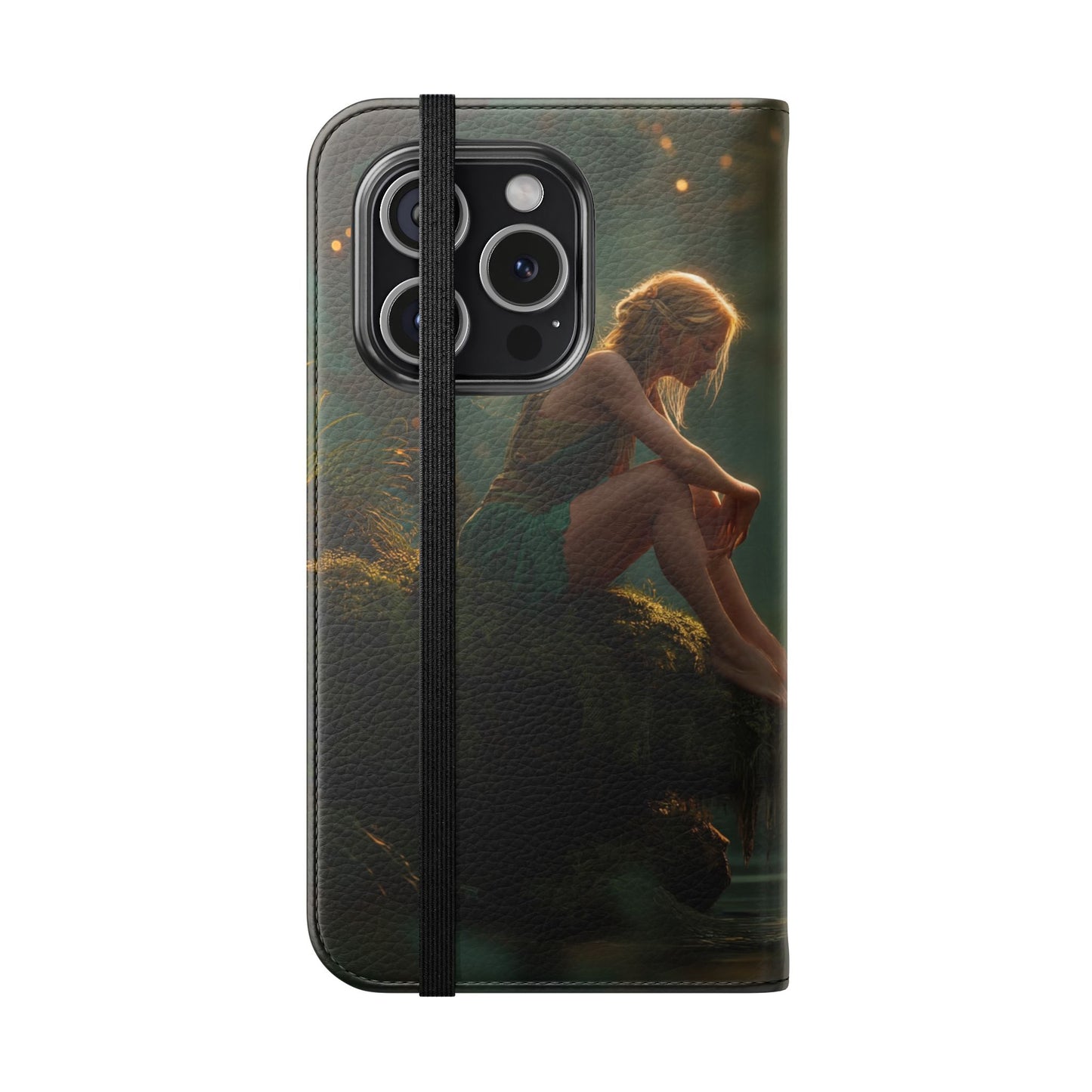 Mossy Bank Fairy Flip Cases – Golden Hour Sentinel Portrait