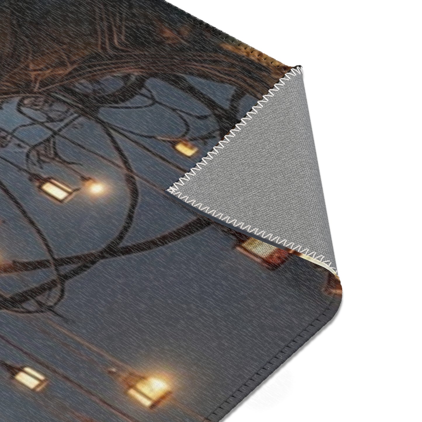 Luminous Wisp Tree Area Rug – Desert Nightglow Oasis