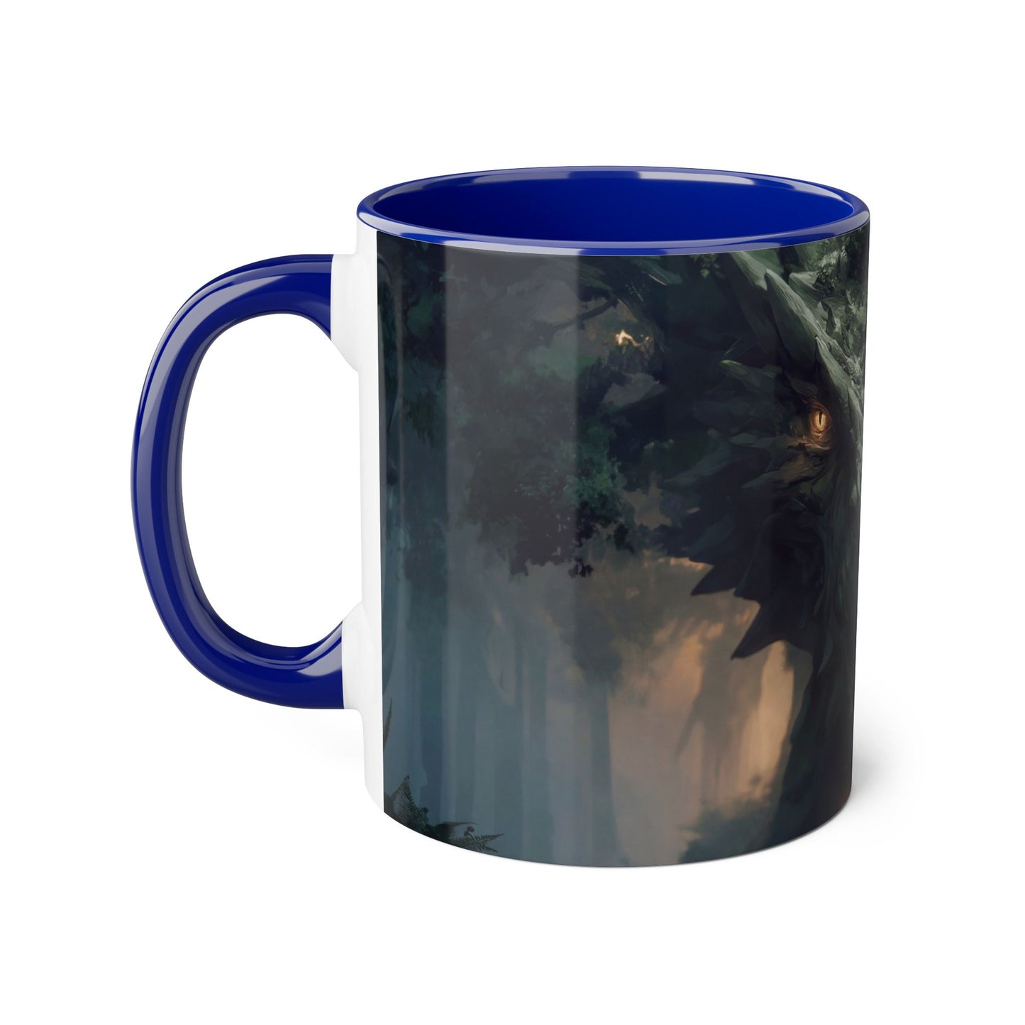 Guardian Dragon Accent Mugs, 11oz – Moss-Crowned Forest Sentinel