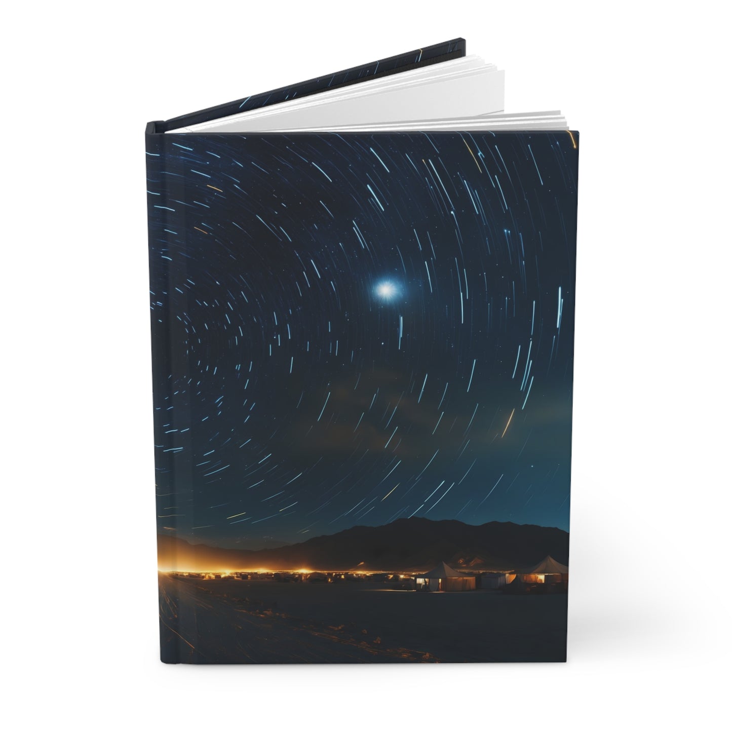 Star Trails Over Twilight Hills - Hardcover Journal