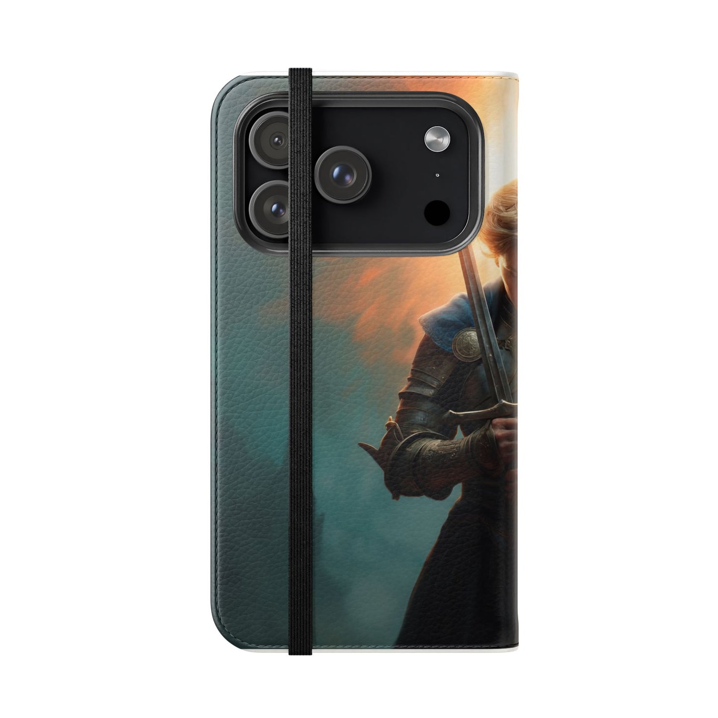 Dawn-Forged Knight Flip Cases – Radiant Armor Against Misty Skies