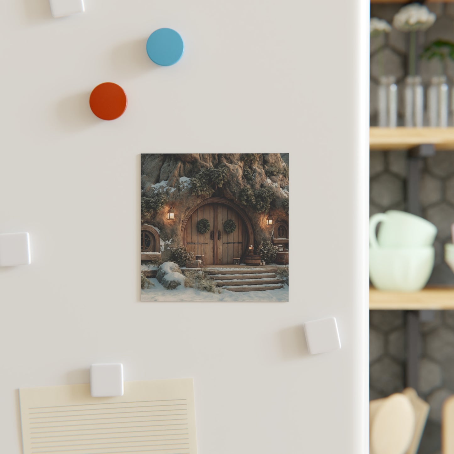 Winterwood Treehouse Magnet – Hearthlight in the Snowy Glade