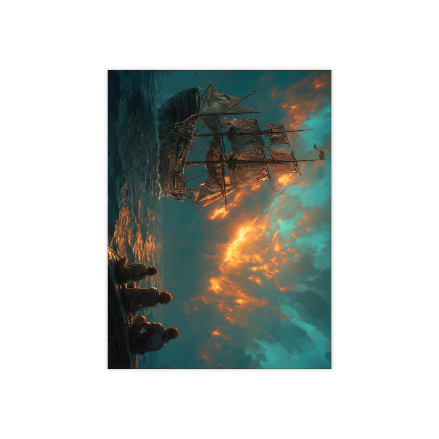 Sunset Sailors Ceramic Photo Tile – Whispers of the Distant Horizon