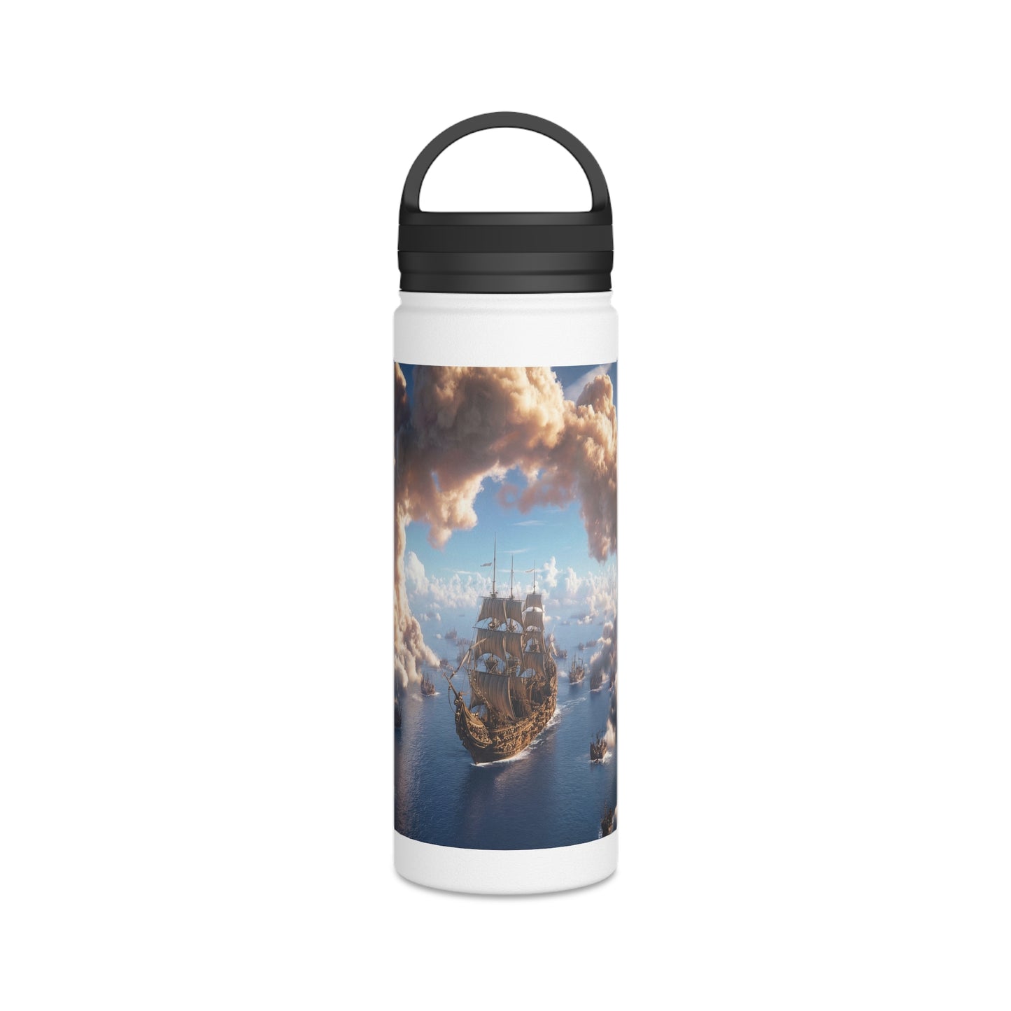 Armada Through Cloud Arch Stainless Steel Water Bottle, Handle Lid – Celestial Fleet Passage