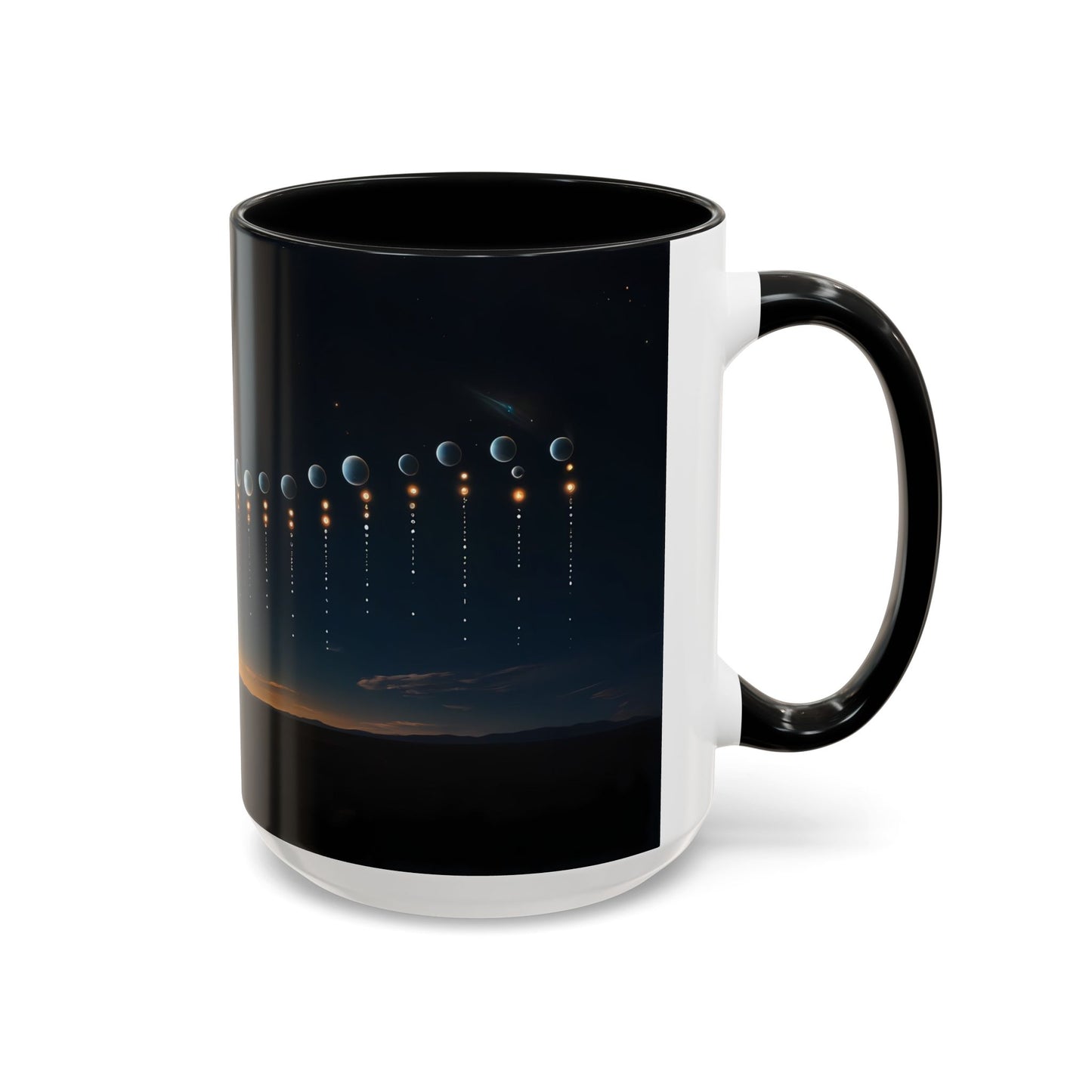 Celestial Pathway Accent Coffee Mug (11, 15oz) – Lone Walker Among Falling Moons
