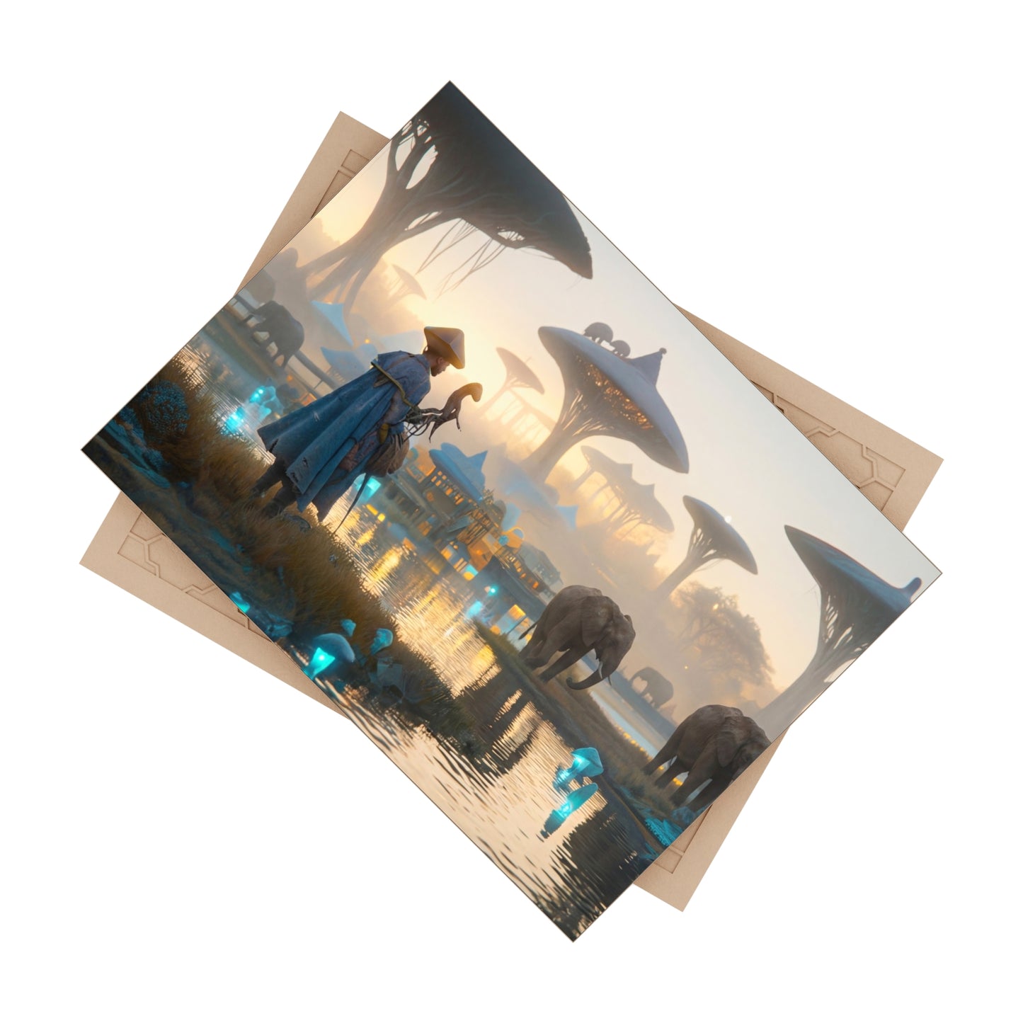 Forgotten Riverkeeper Ceramic Photo Tile – Dawn’s Whisper in a World of Giants