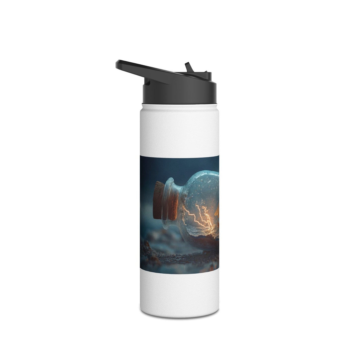 Storm-Sailed Ship in Bottle Water Bottle – Pocket-Sized Tempest Adventure