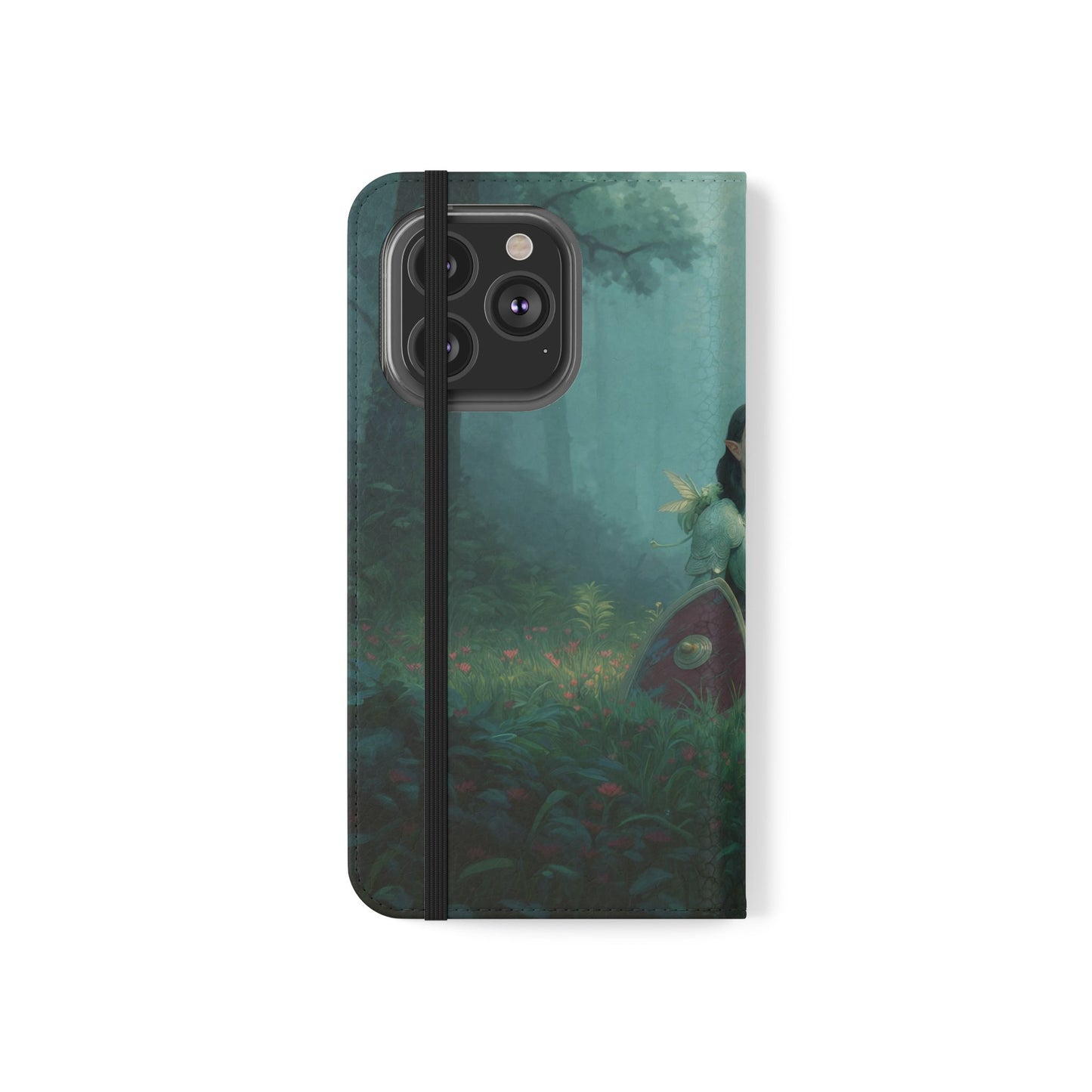 Woodland Sentinel Flip Cases – Green Knight in Misty Grove