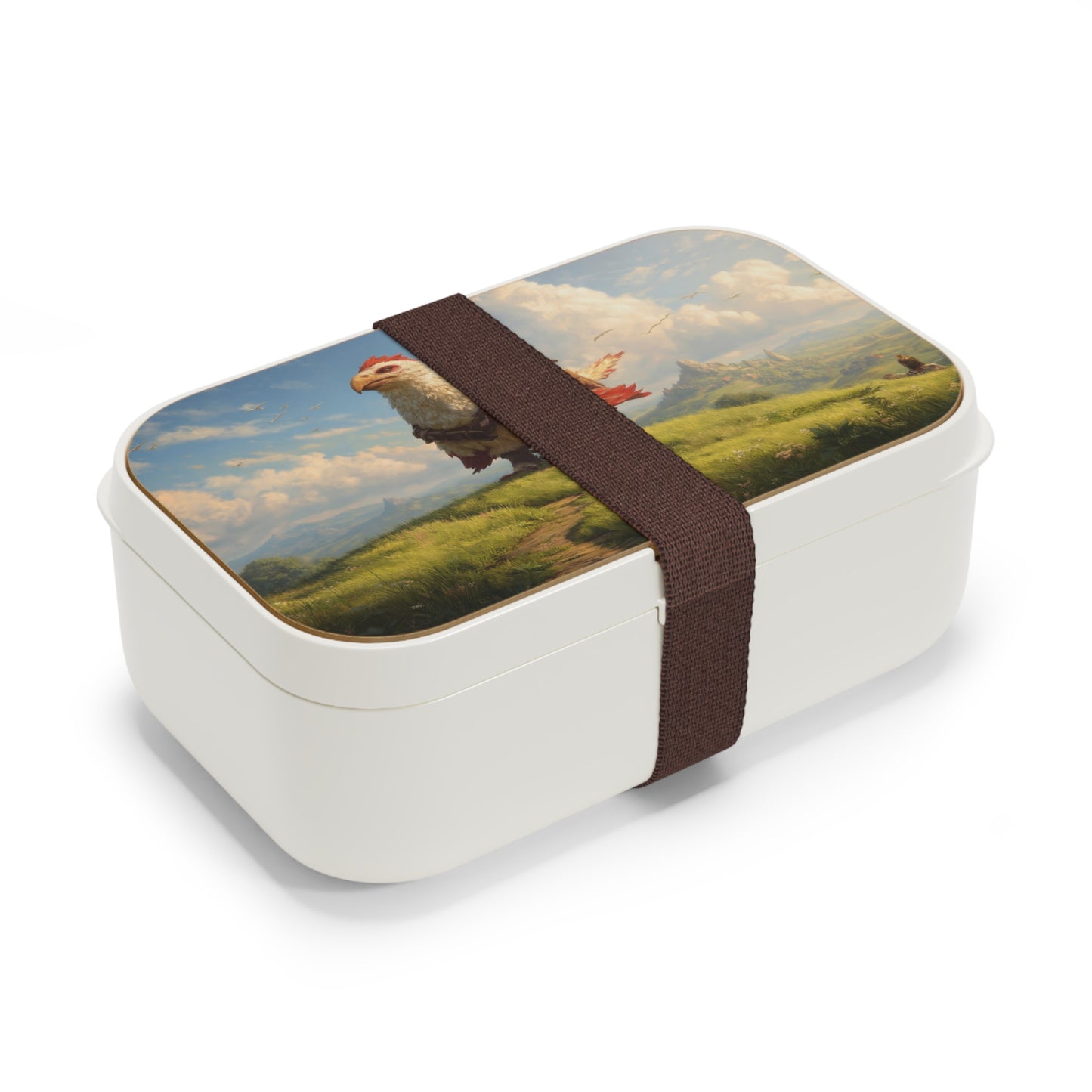 Skybound Ravenrider Bento Lunch Box – Fellowship on Feathers Over Sunlit Valleys