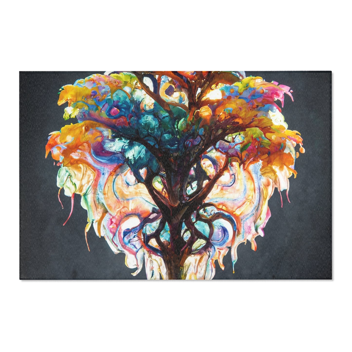 Chromatic Tree of Life Area Rug – Vivid Palette Dreamscape