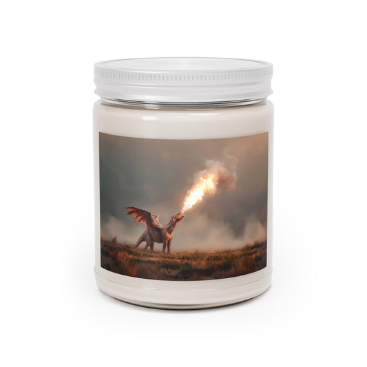 Flame-Winged Dragon Scented Soy Candles with White Lid, 9oz – Sunset Roar on the Moor