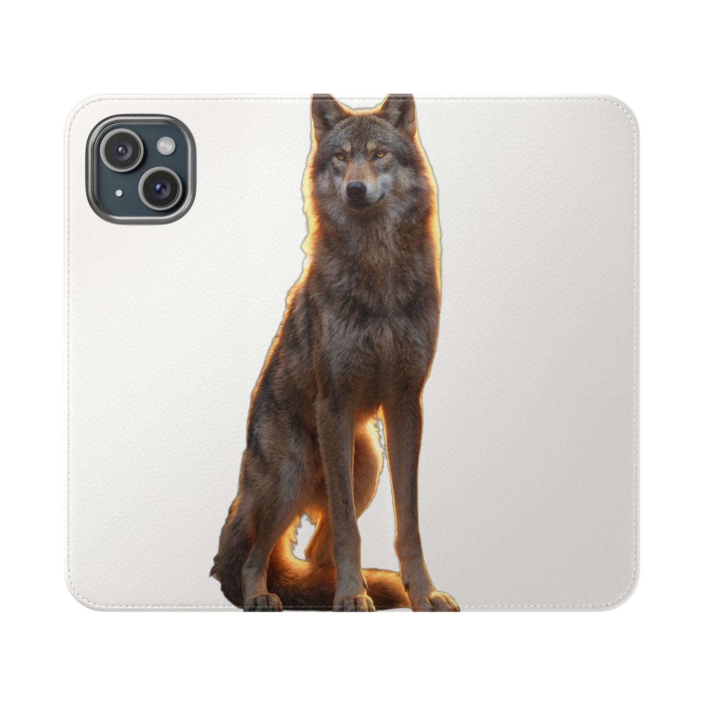 Sunlit Wolf Flip Cases – Golden Hour Sentinel Portrait