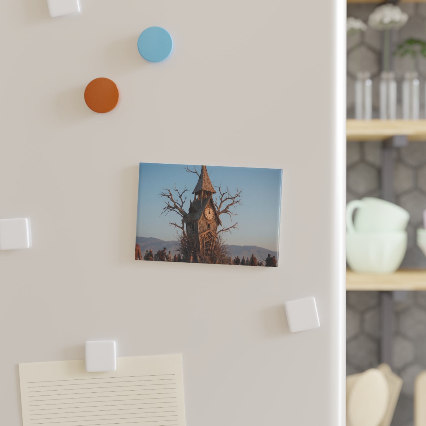 Withered Clocktower Button Magnet, Rectangle (1 & 10 pcs) – Drifting Horizons Sentinel