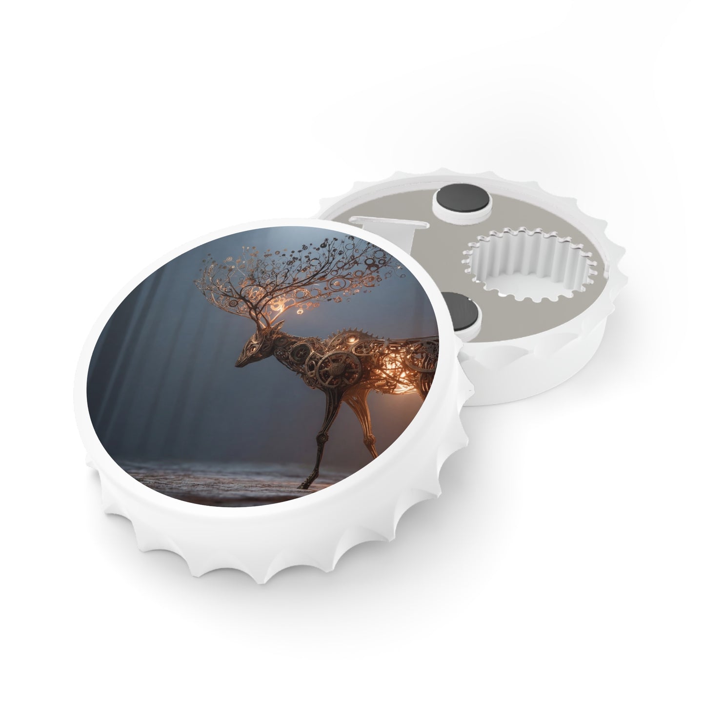 Clockwork Stag Bottle Opener – Luminescent Forest Mechanism