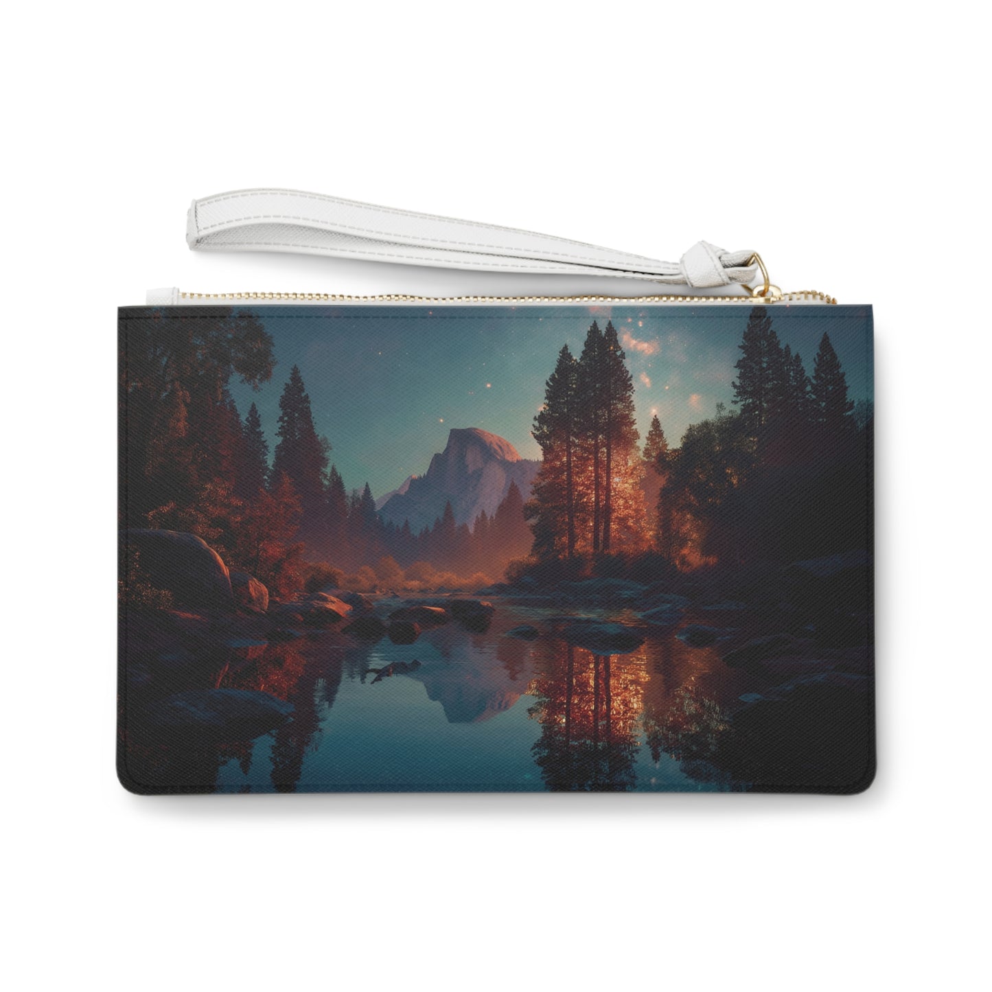 Starlit Half Dome Clutch Bag – Mirror Lake Twilight Dreamscape