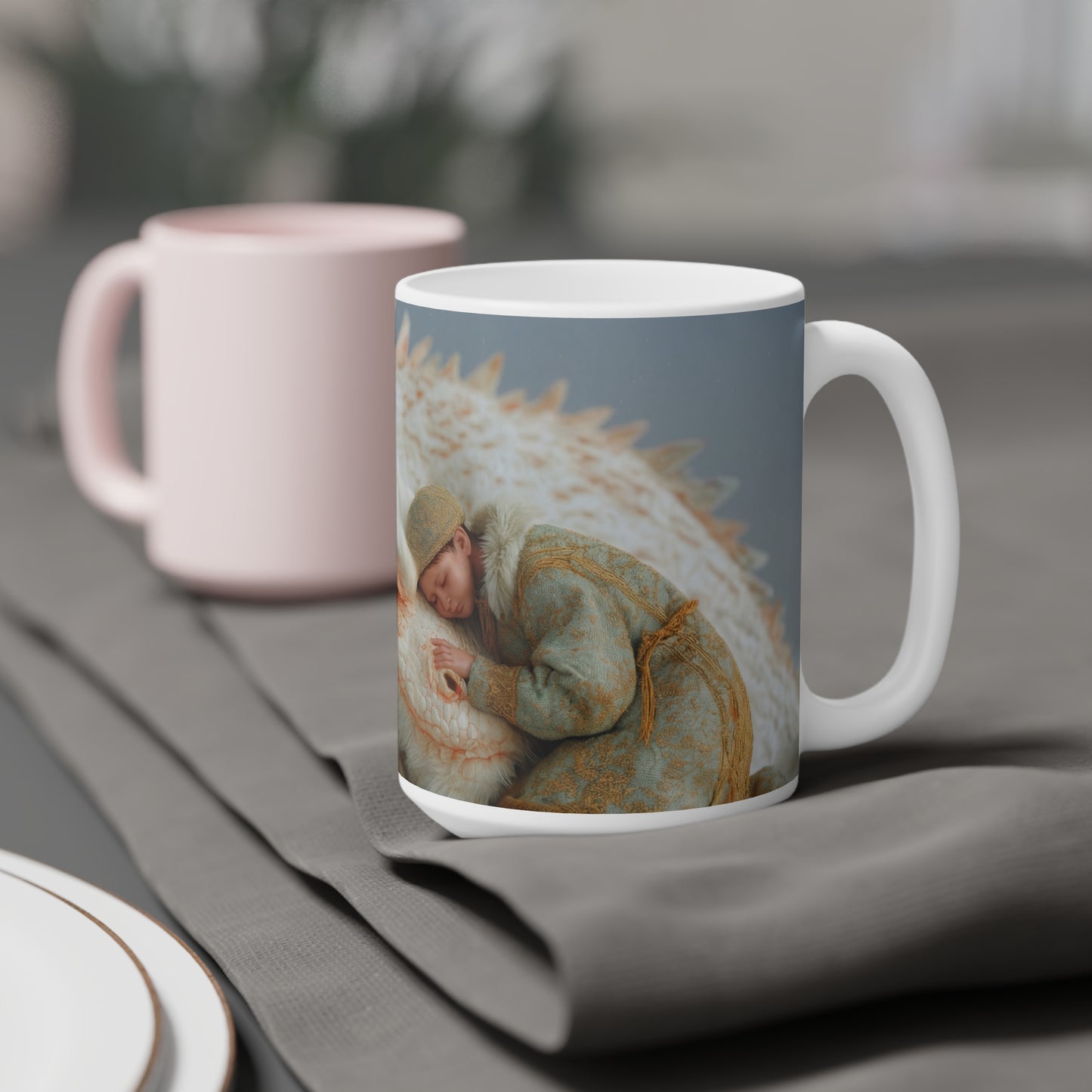 Child and White Dragon Ceramic Mugs (11oz\15oz\20oz) – Snowbound Whispers of Trust