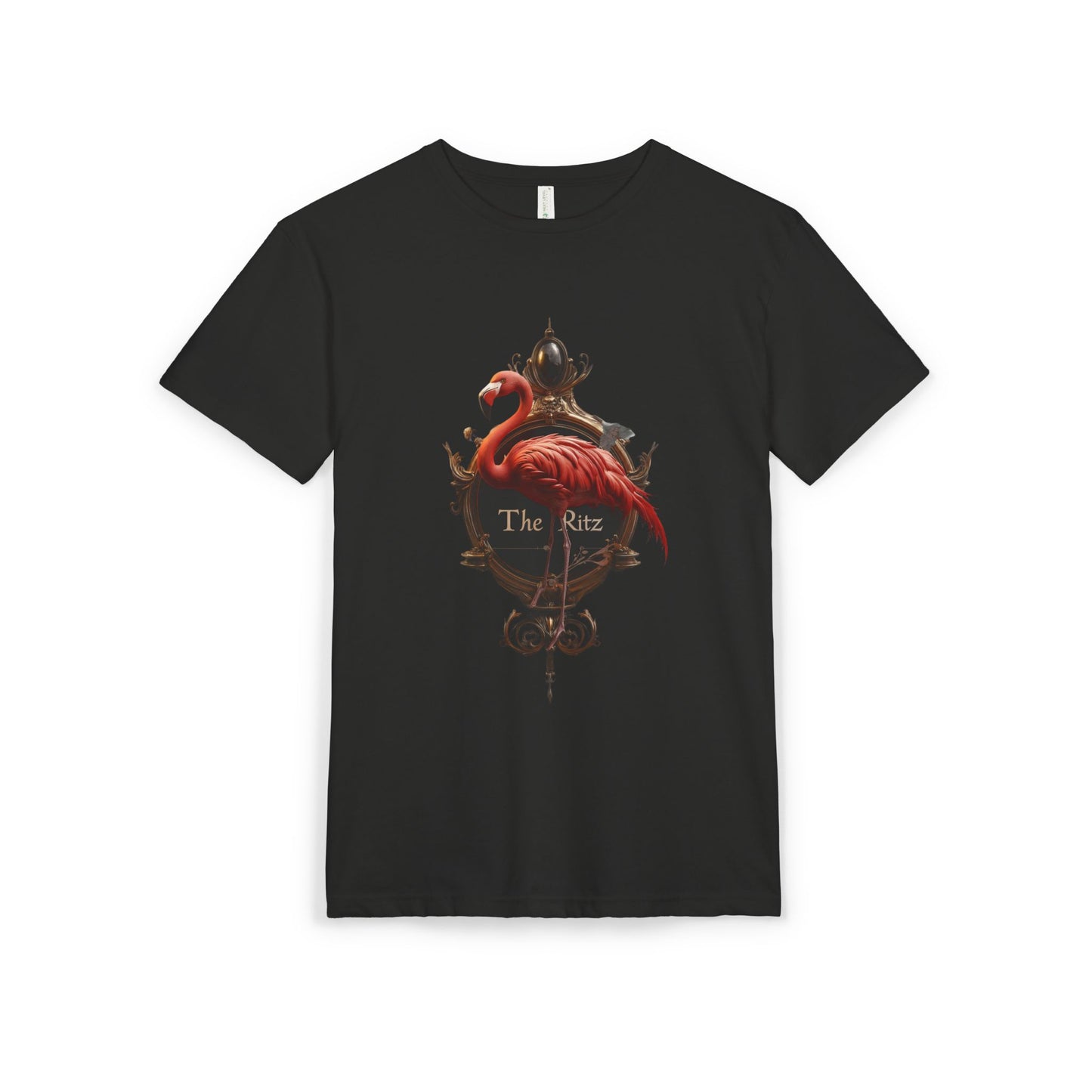 Velvet Flamingo Clock T-Shirt – Antique Ritz Signage Graphic