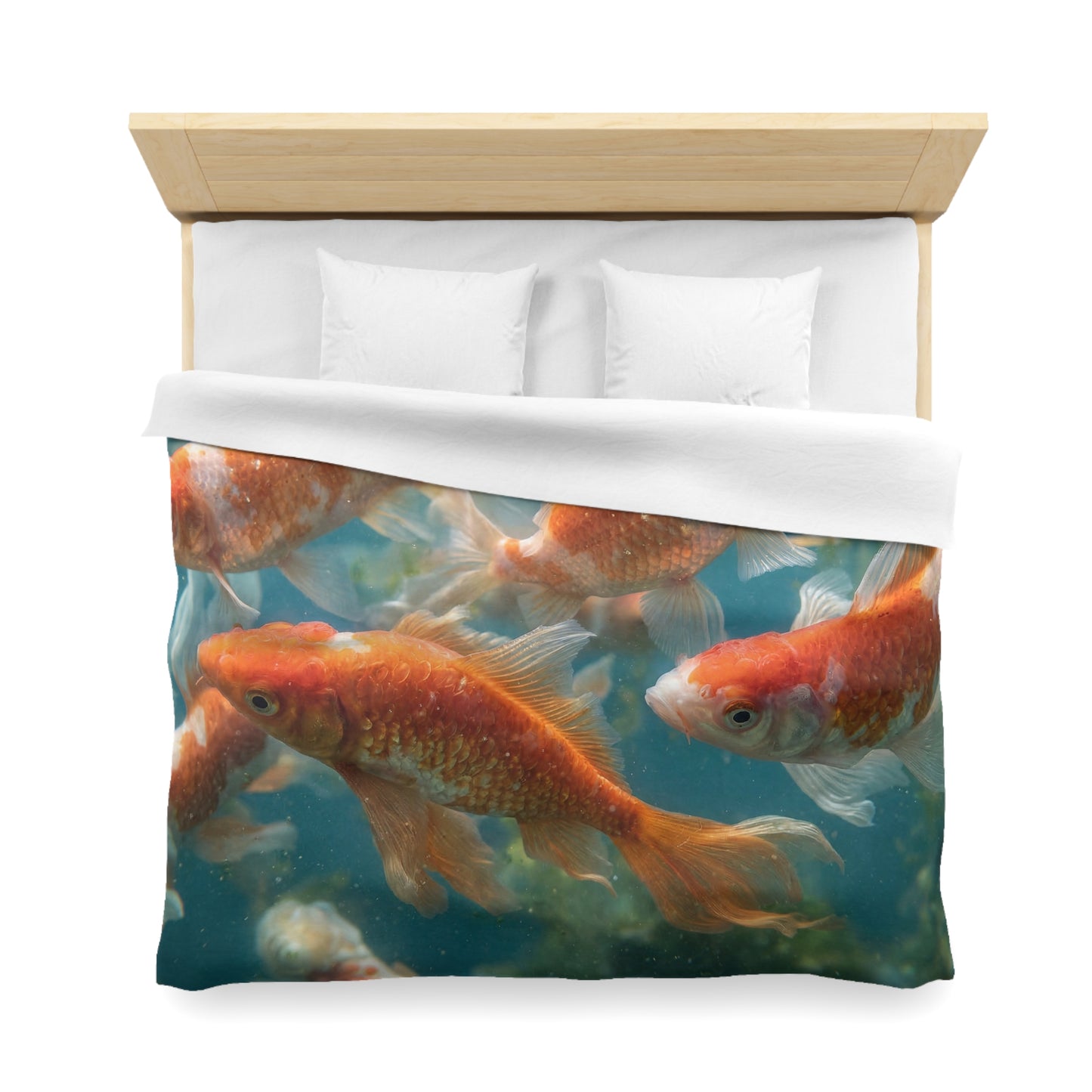 Golden School Duvet Cover – Liquid Light in a Blue Pool