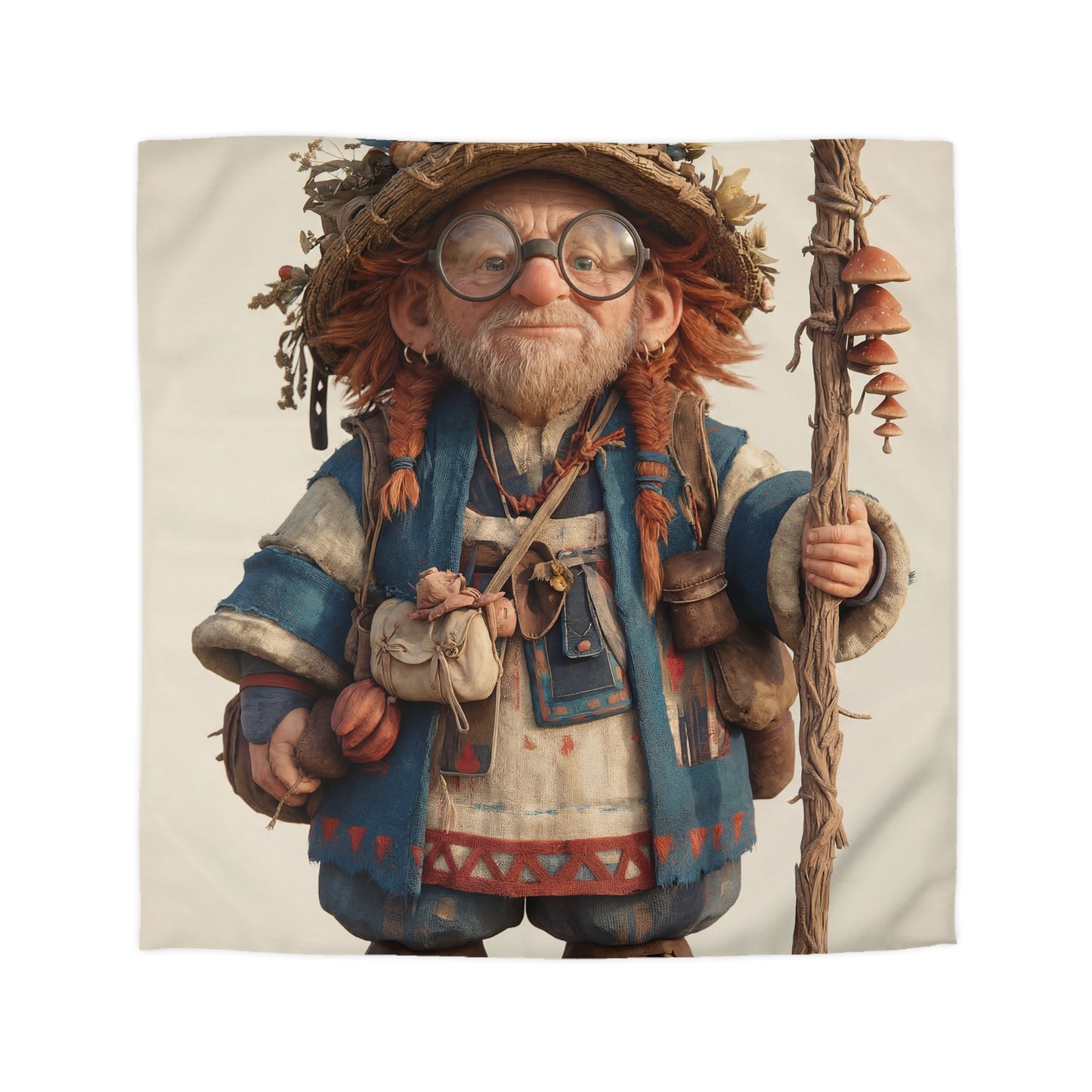 Mosswood Wanderer Microfiber Duvet Cover – Whimsical Herbalist’s Journey
