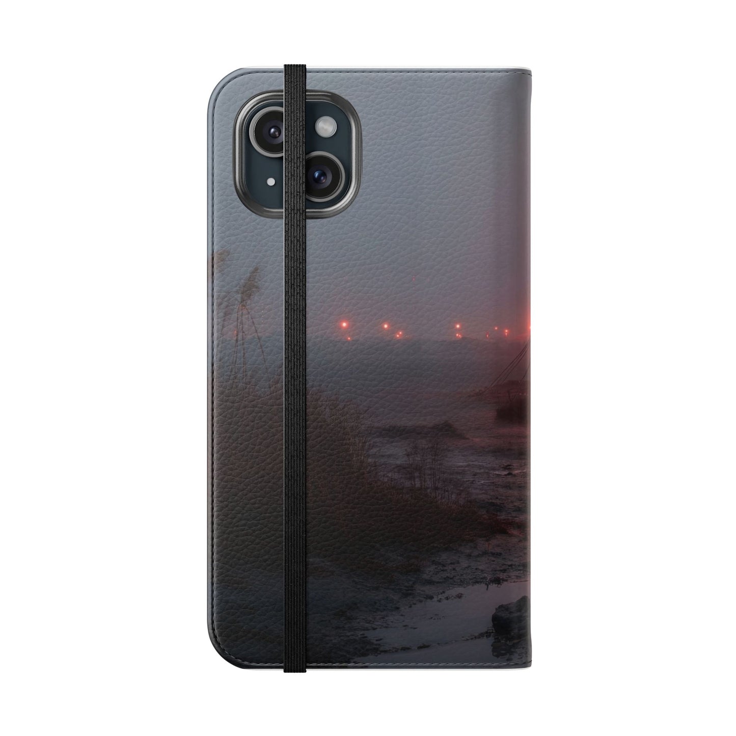 Crimson Circus Tent Flip Cases – Misty Coastside Lantern Scene