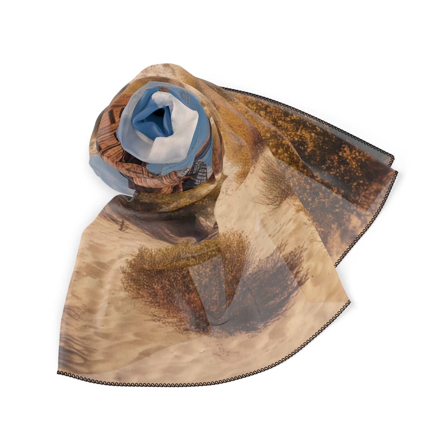 Deserted Galleon Poly Scarf – Sun-Drenched Shipwreck Dreamscape
