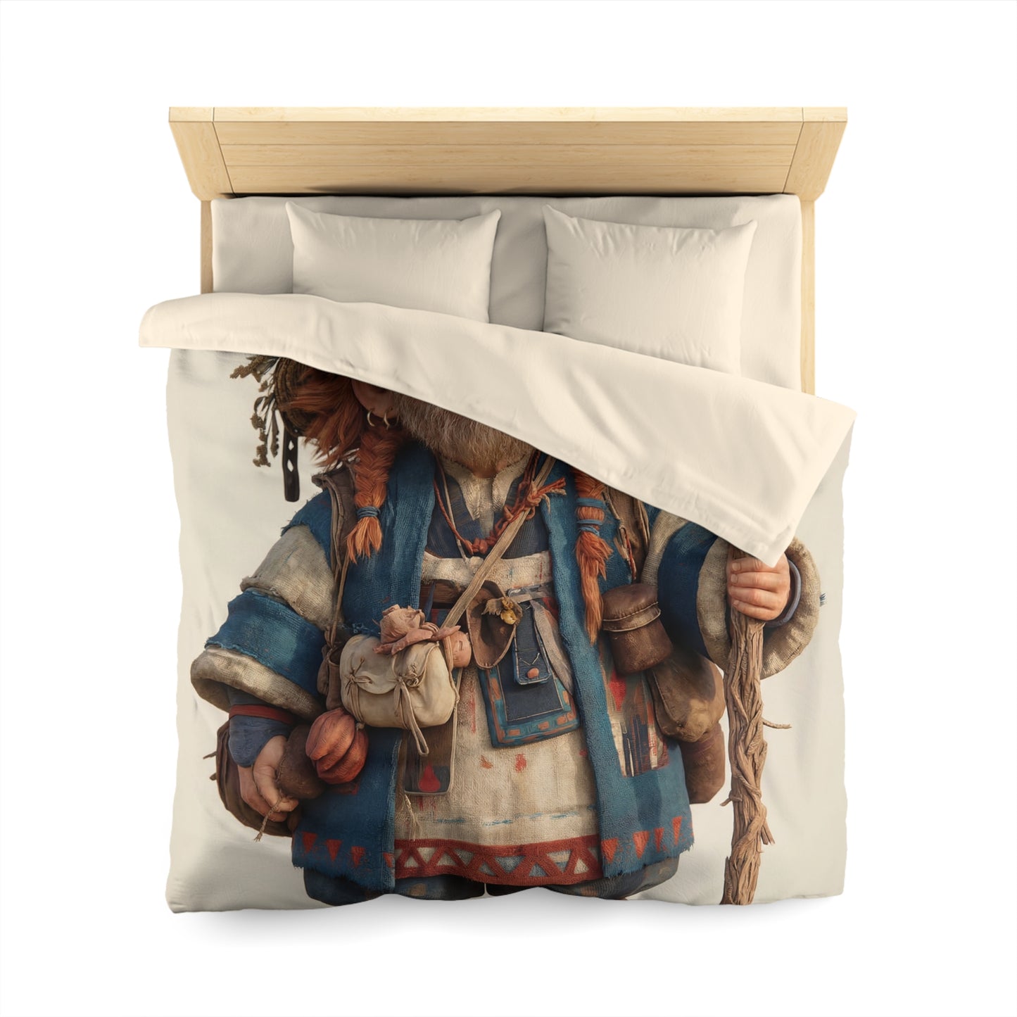 Mosswood Wanderer Microfiber Duvet Cover – Whimsical Herbalist’s Journey