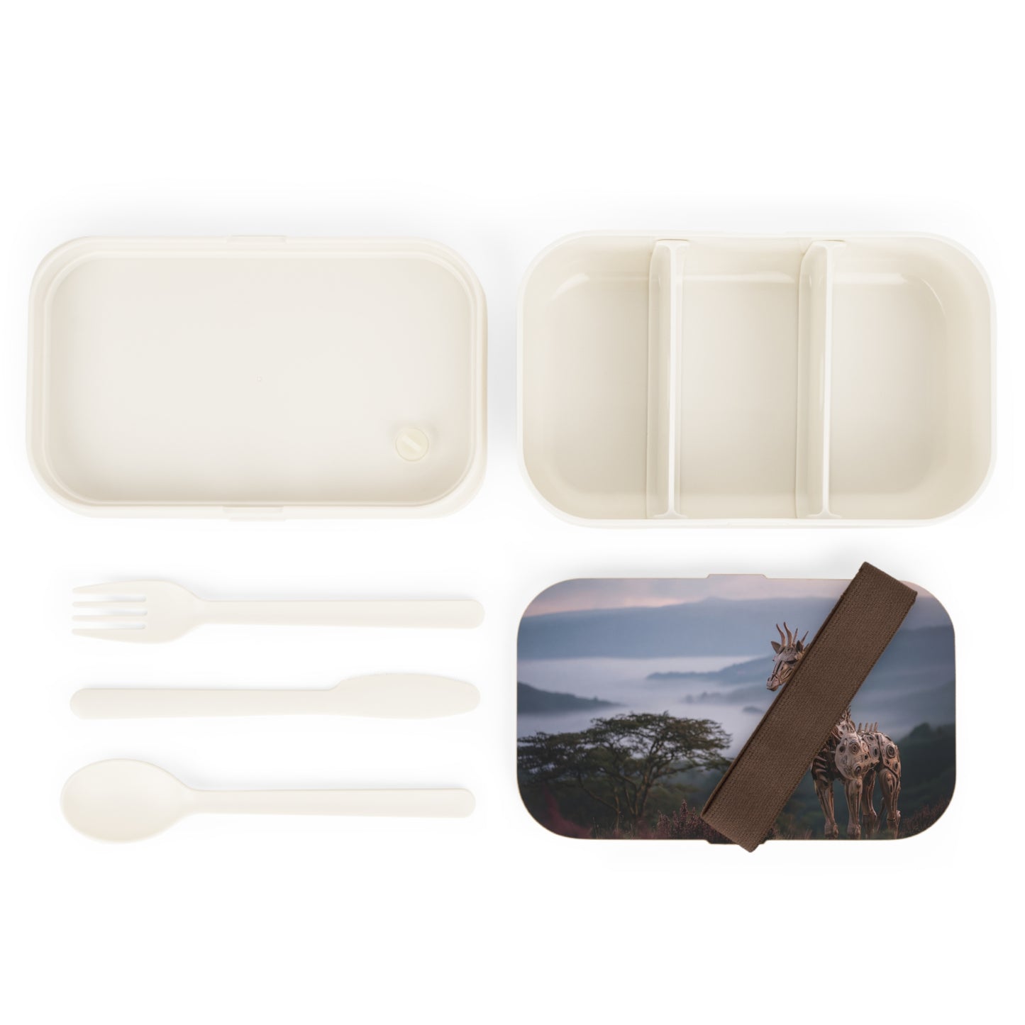 Mechanical Giraffe Bento Lunch Box – Sunset Sentinel of the Misty Hills