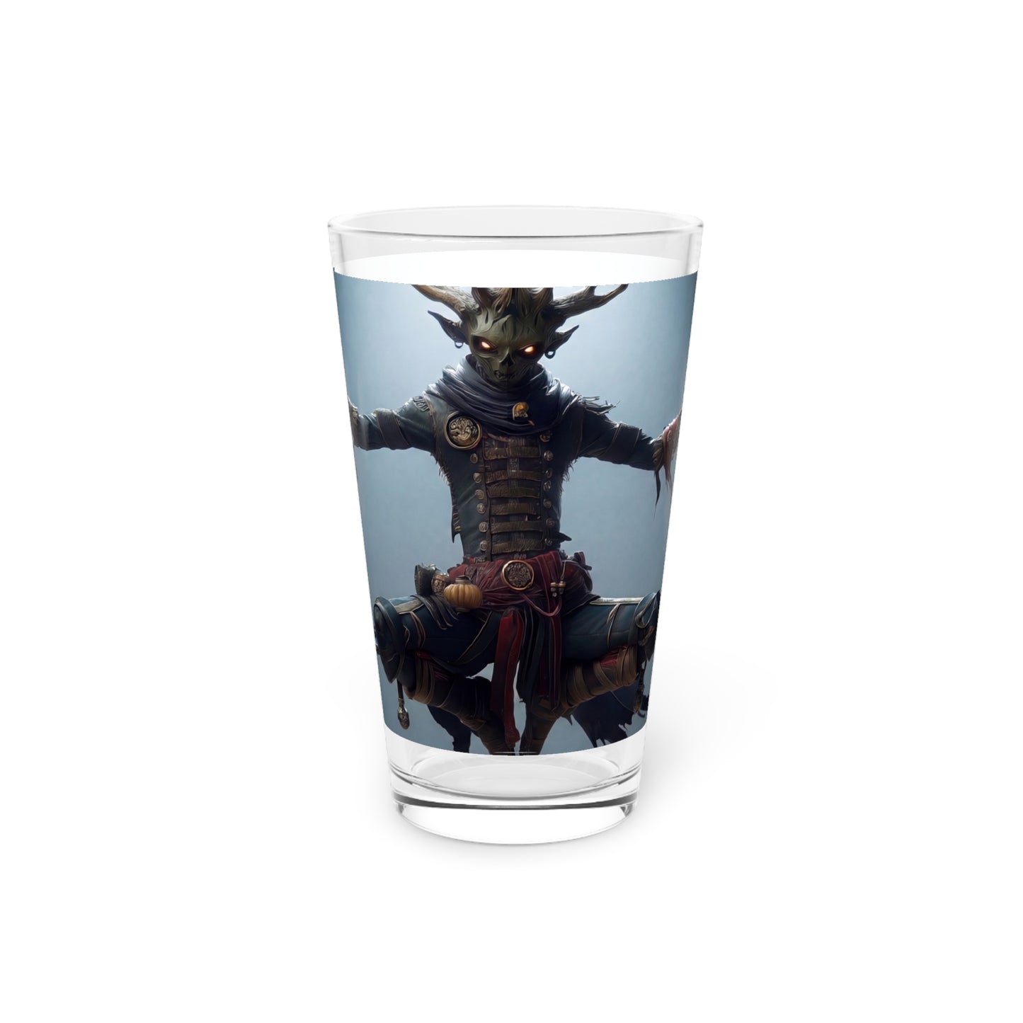 Forest Warden Pint Glass, 16oz – Meditative Glow of the Antlered Guardian