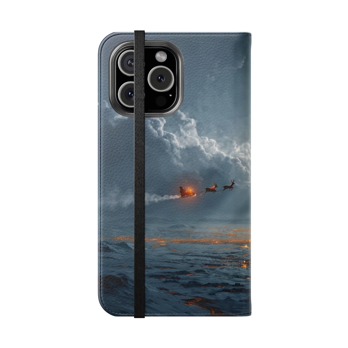Moonlit Sleigh Flip Cases – Northern Lights Winter Journey