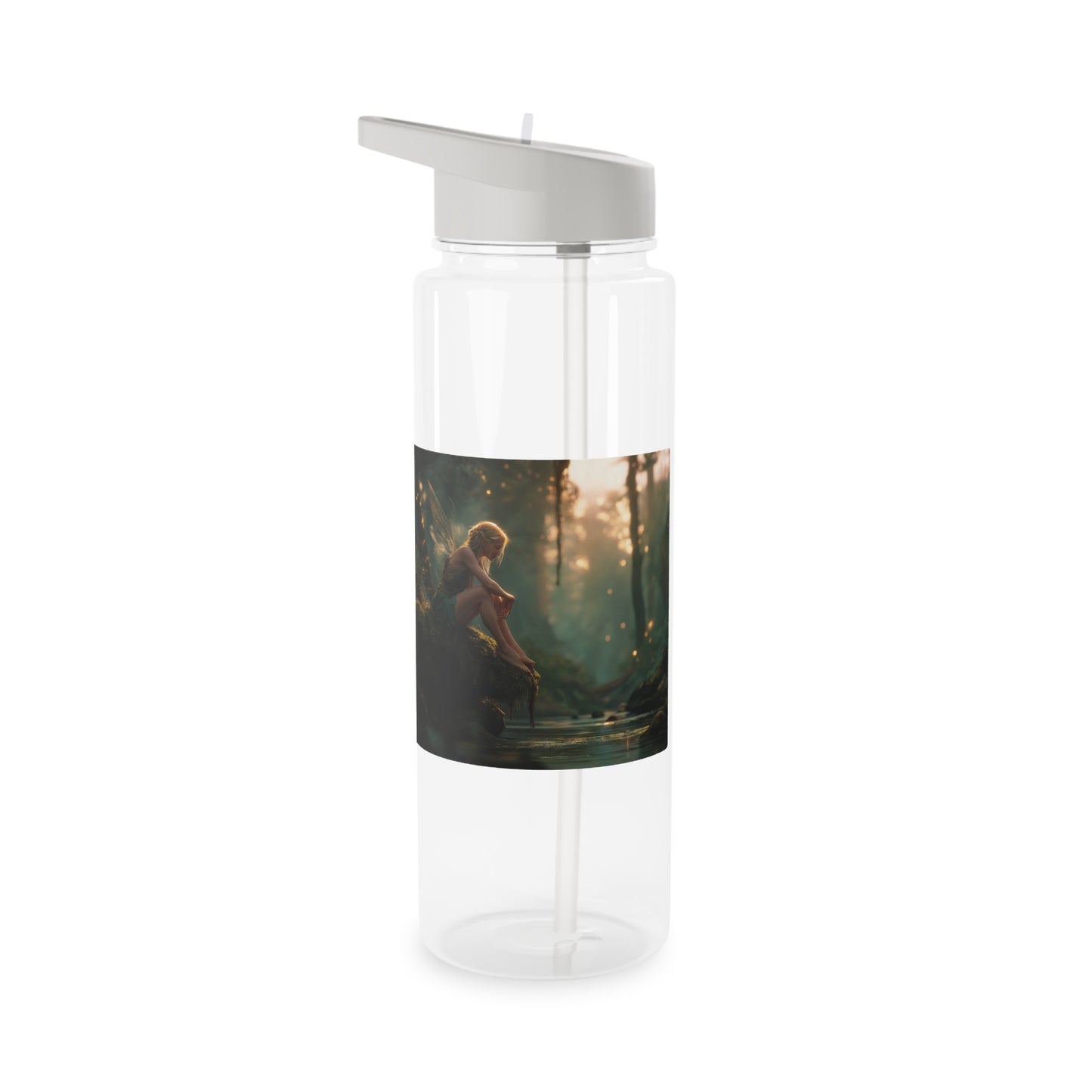 Forest Sentinel Tritan Water Bottle – Mossy Cliff Guardian