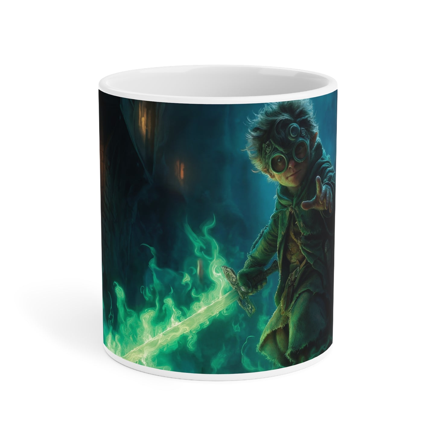 Green Flame Swordbearer Ceramic Mugs (11oz\15oz\20oz) – Midnight Alley Guardian