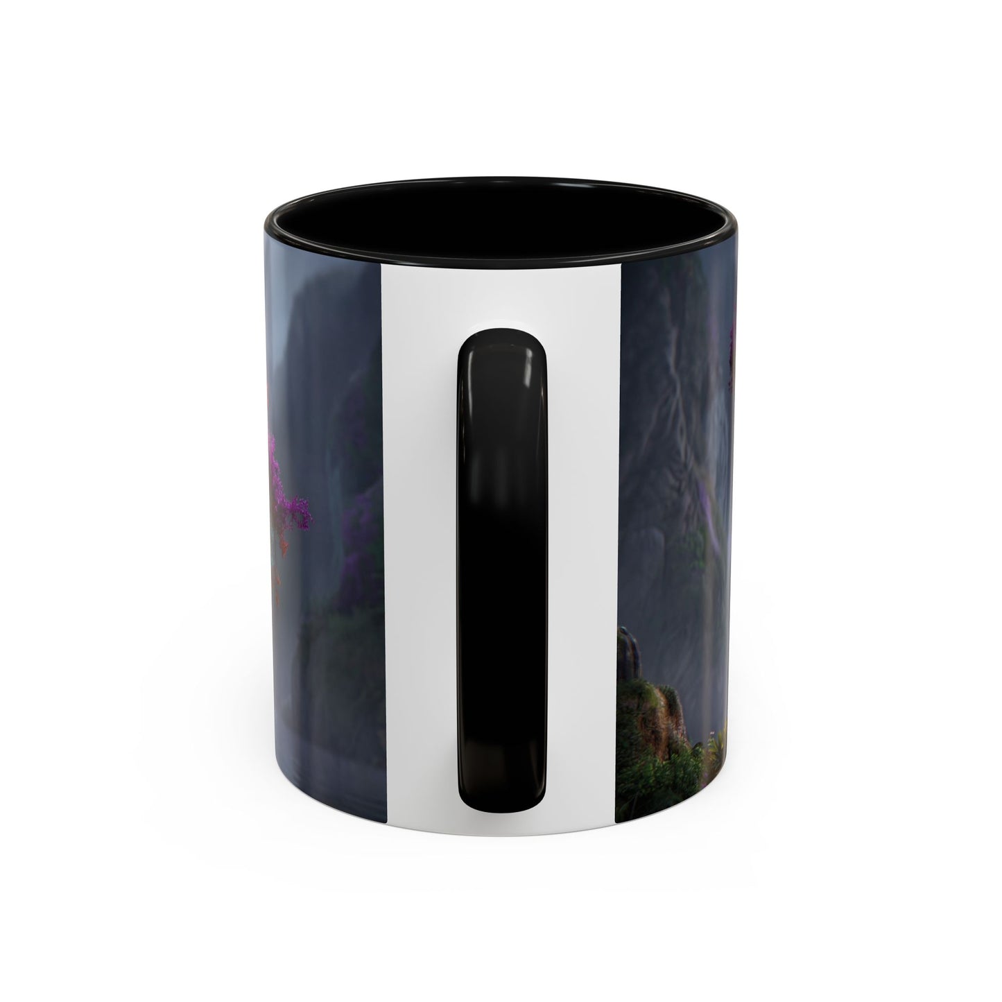 Prismatic River Tree Accent Coffee Mug (11, 15oz) – Neon Canopy Moonlight Reflections