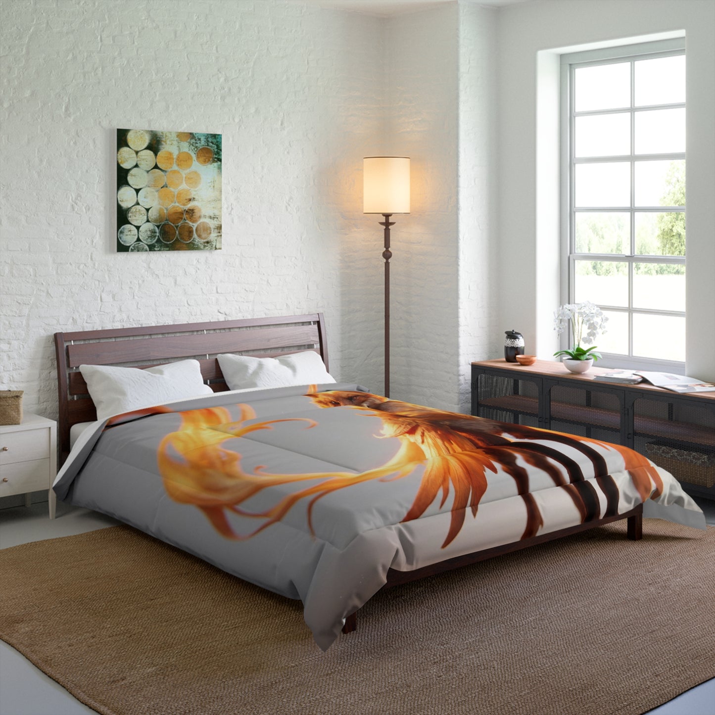 Phoenix Fox Comforter – Radiant Ember Guardian