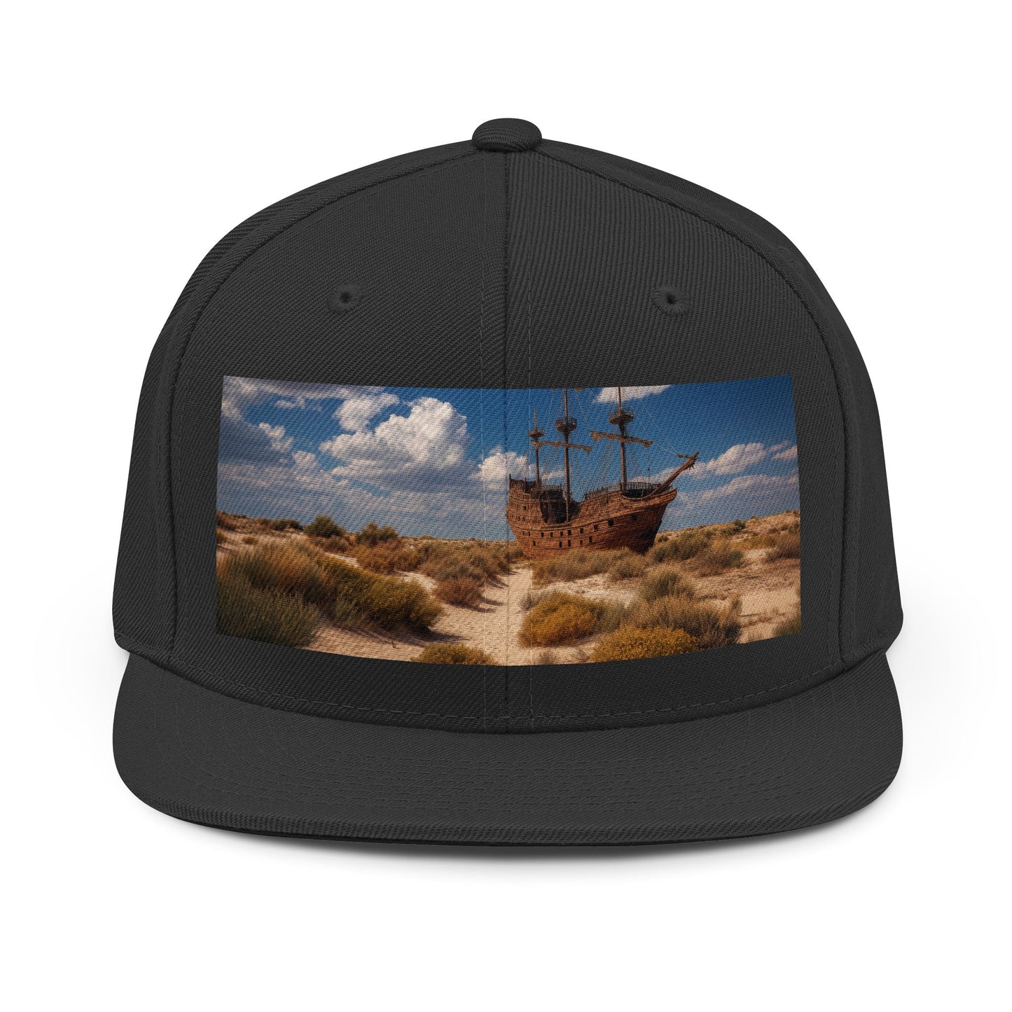 Desert Drednought Unisex Snapback Hat – Weathered Galleon Sandscape