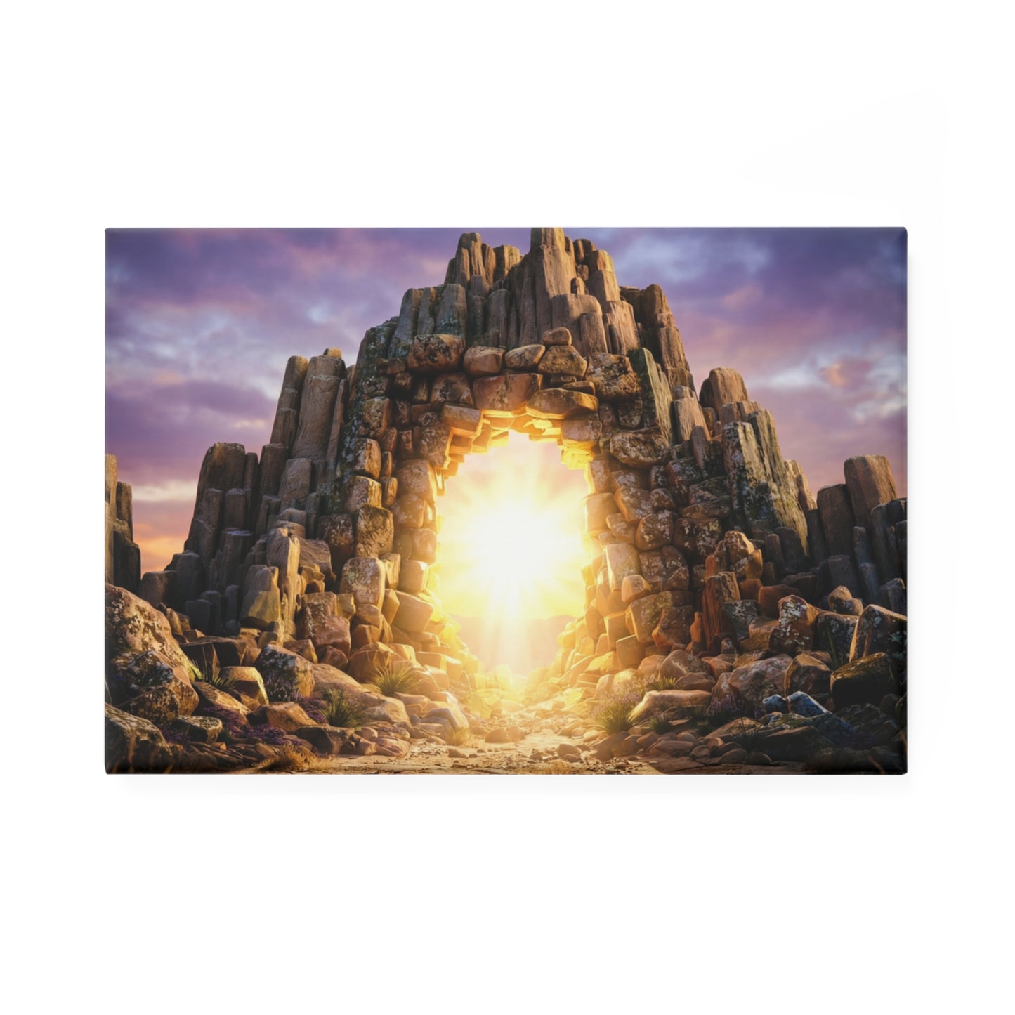 Stone Archway Portal Magnet – Sunset Gateway to Hidden Realms