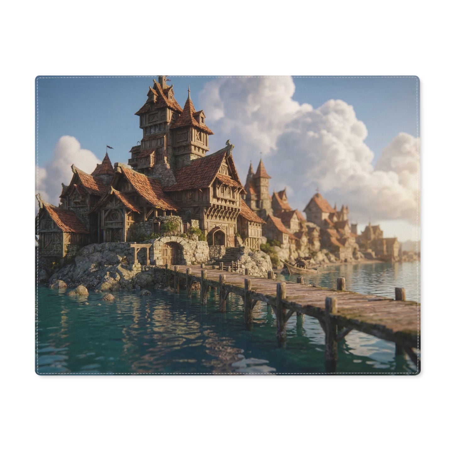 Seaside Viking Village Placemat – Sunlit Harbor Haven