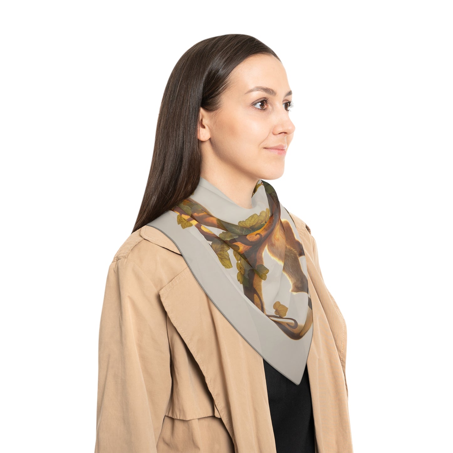 Moonlit Fox Guardian Scarf – Whimsical Lantern Arch Design