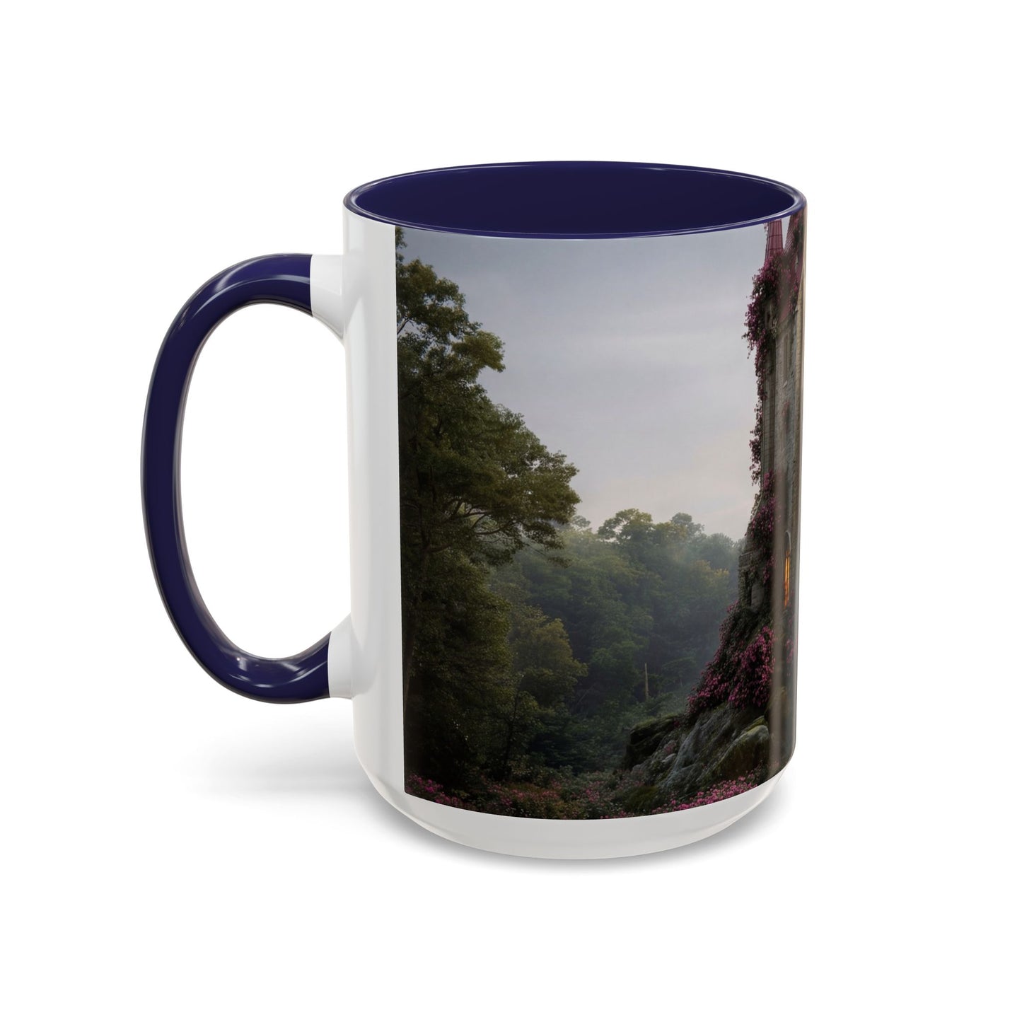Rose-Clad Castle Accent Coffee Mug (11, 15oz) – Whispers of Twilight Blooms