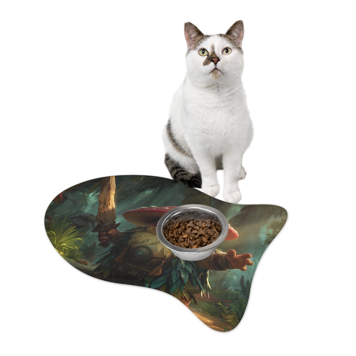 Toad Knight Pet Feeding Mats – Mushroom-Capped Guardian Sentinel