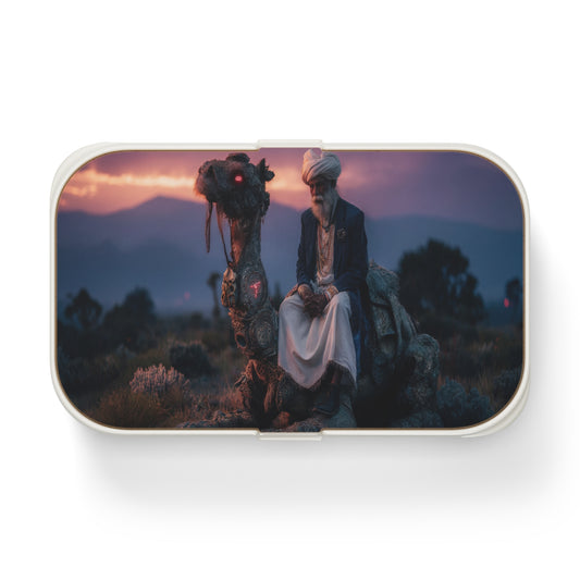 Mystic Camel Rider Bento Lunch Box – Sunset Serenity with Glowing Eye